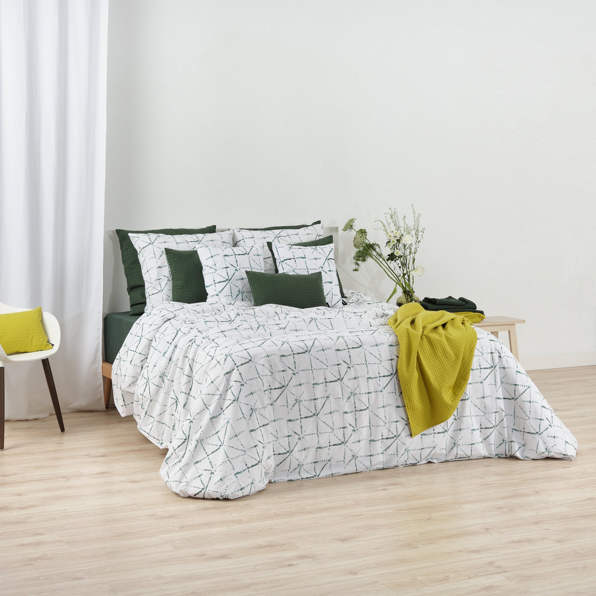 Crawley Dark Green Duvet Cover 100% Cotton