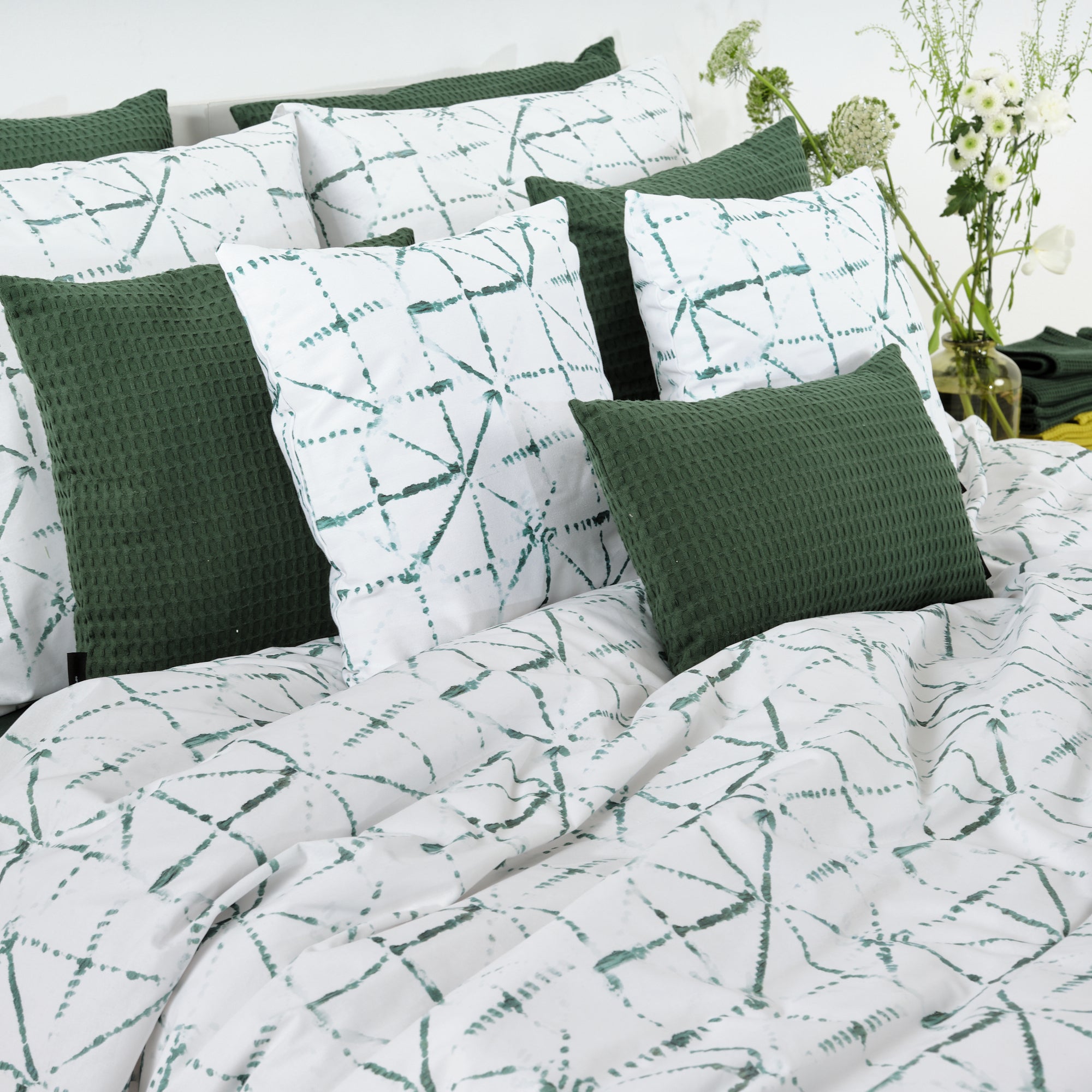 Crawley Dark Green Duvet Cover 100% Cotton