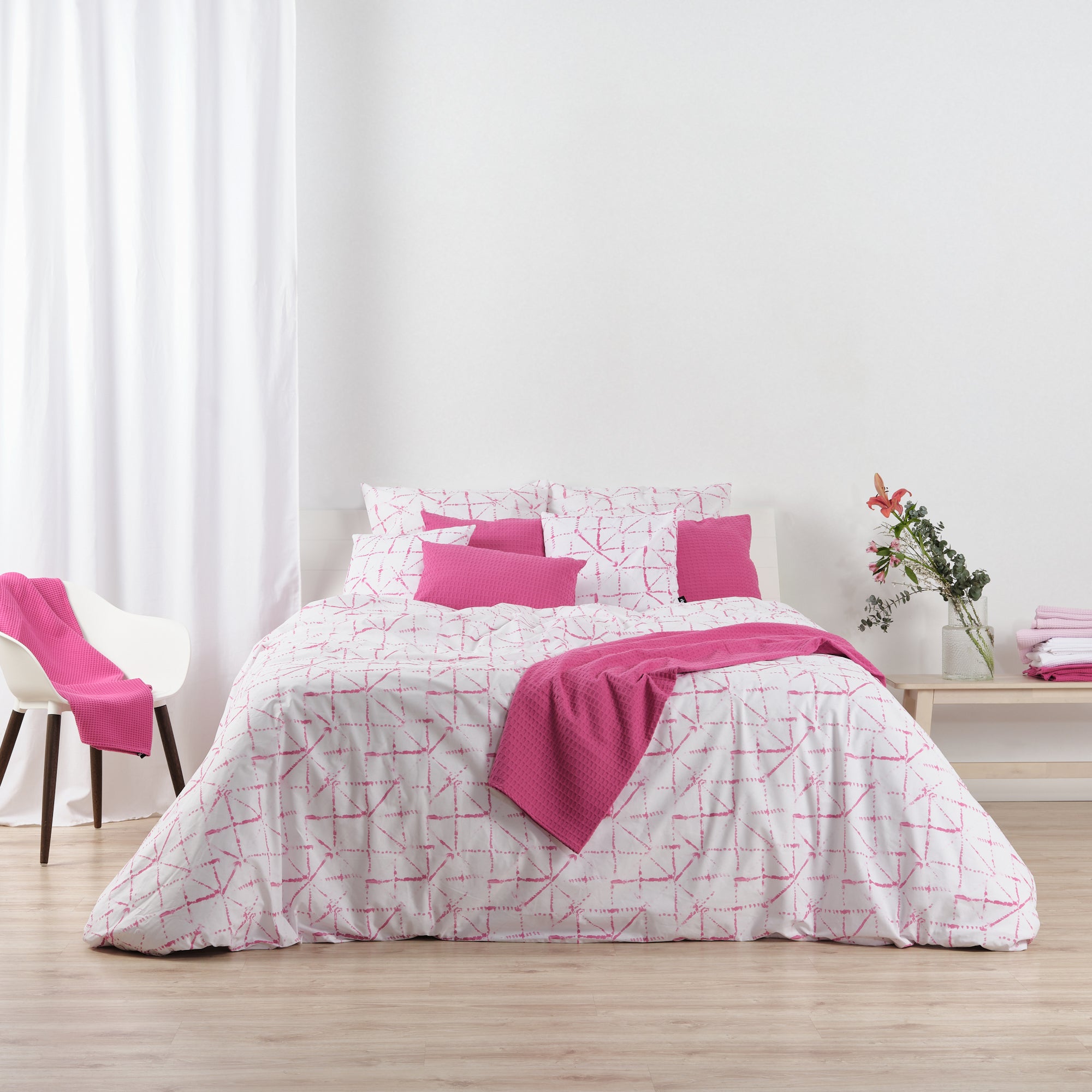 Housse de couette Crawley Fuchsia 100% coton