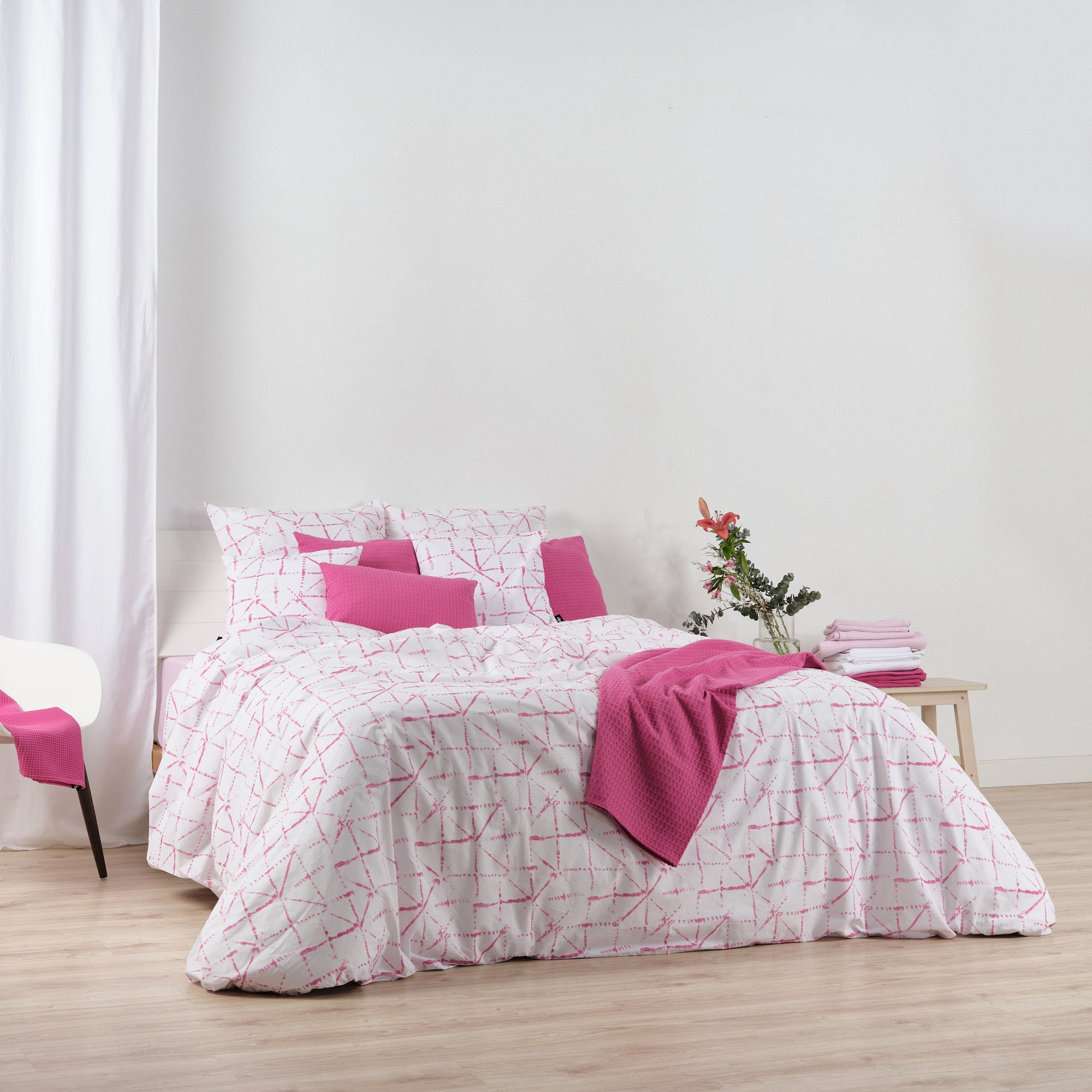 Housse de couette Crawley Fuchsia 100% coton