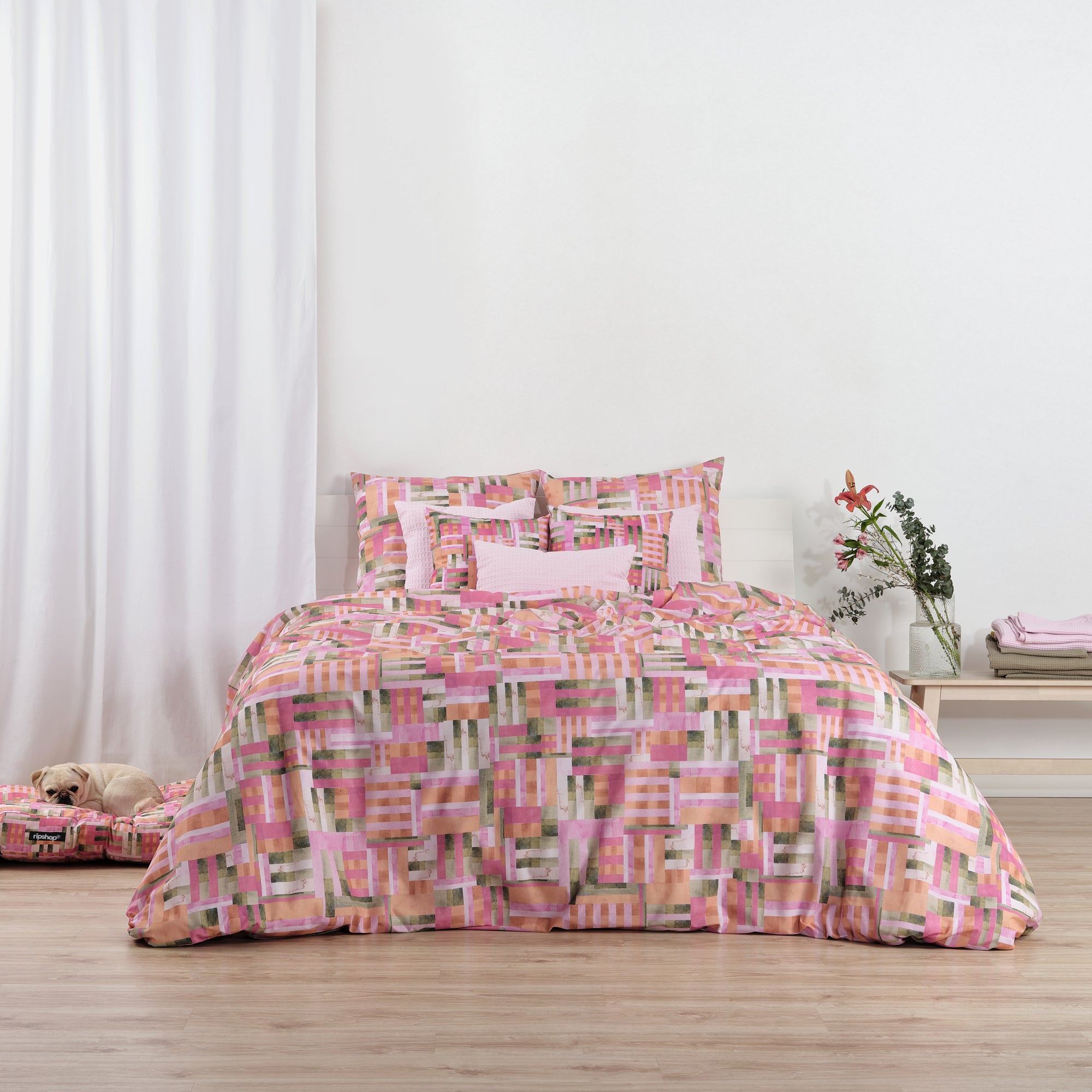 Housse de couette Diss Fuchsia 100% coton