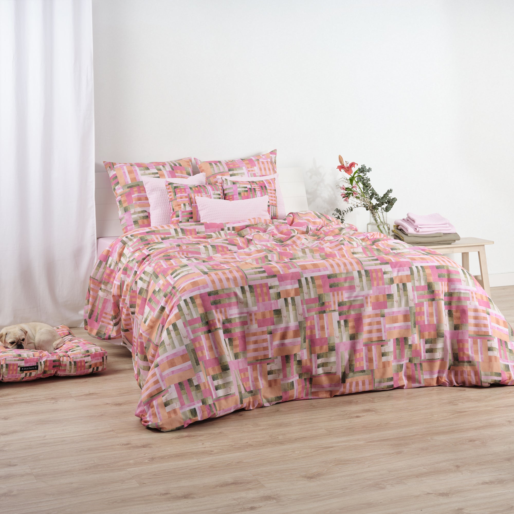Housse de couette Diss Fuchsia 100% coton