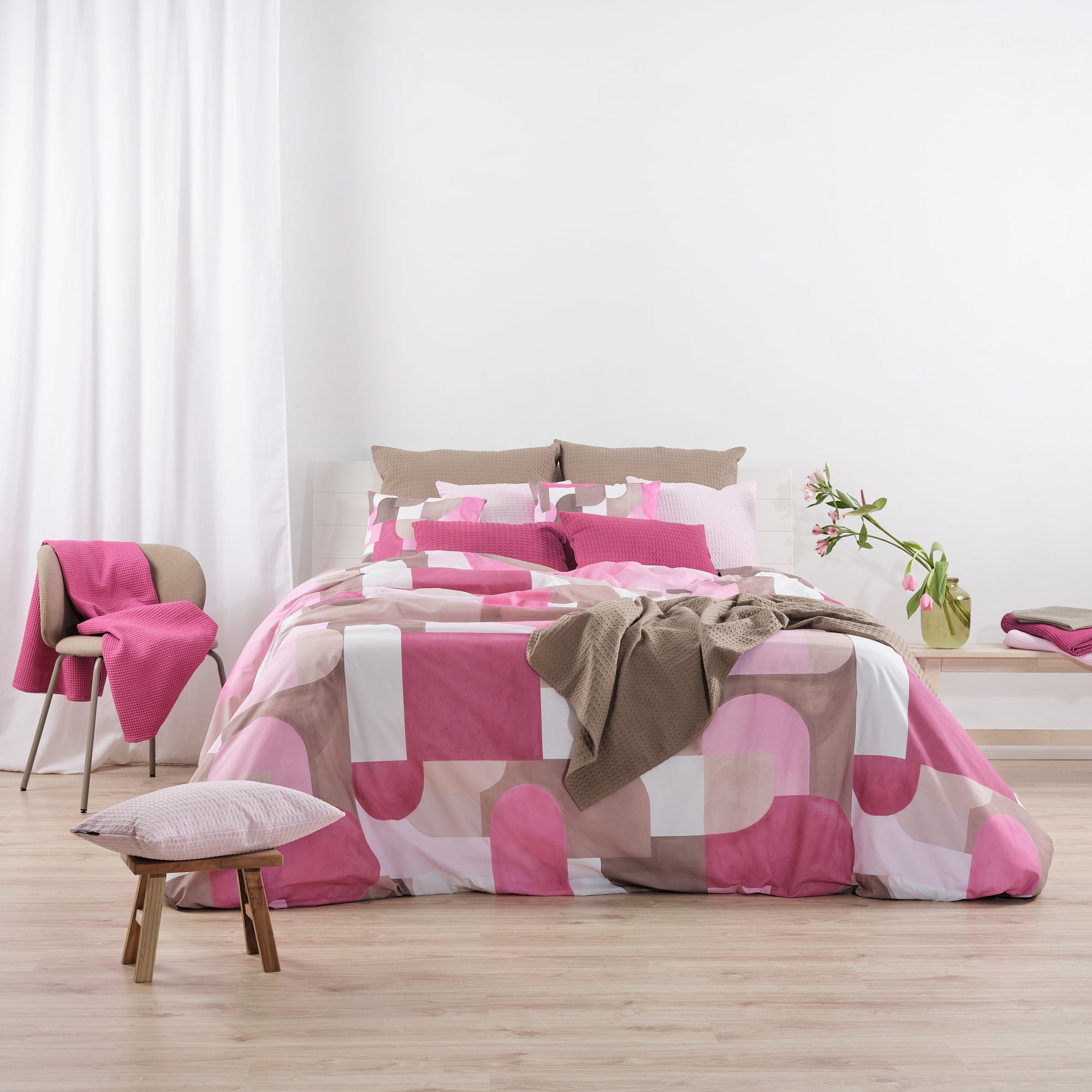 Housse de couette Dundee Pink 100% coton