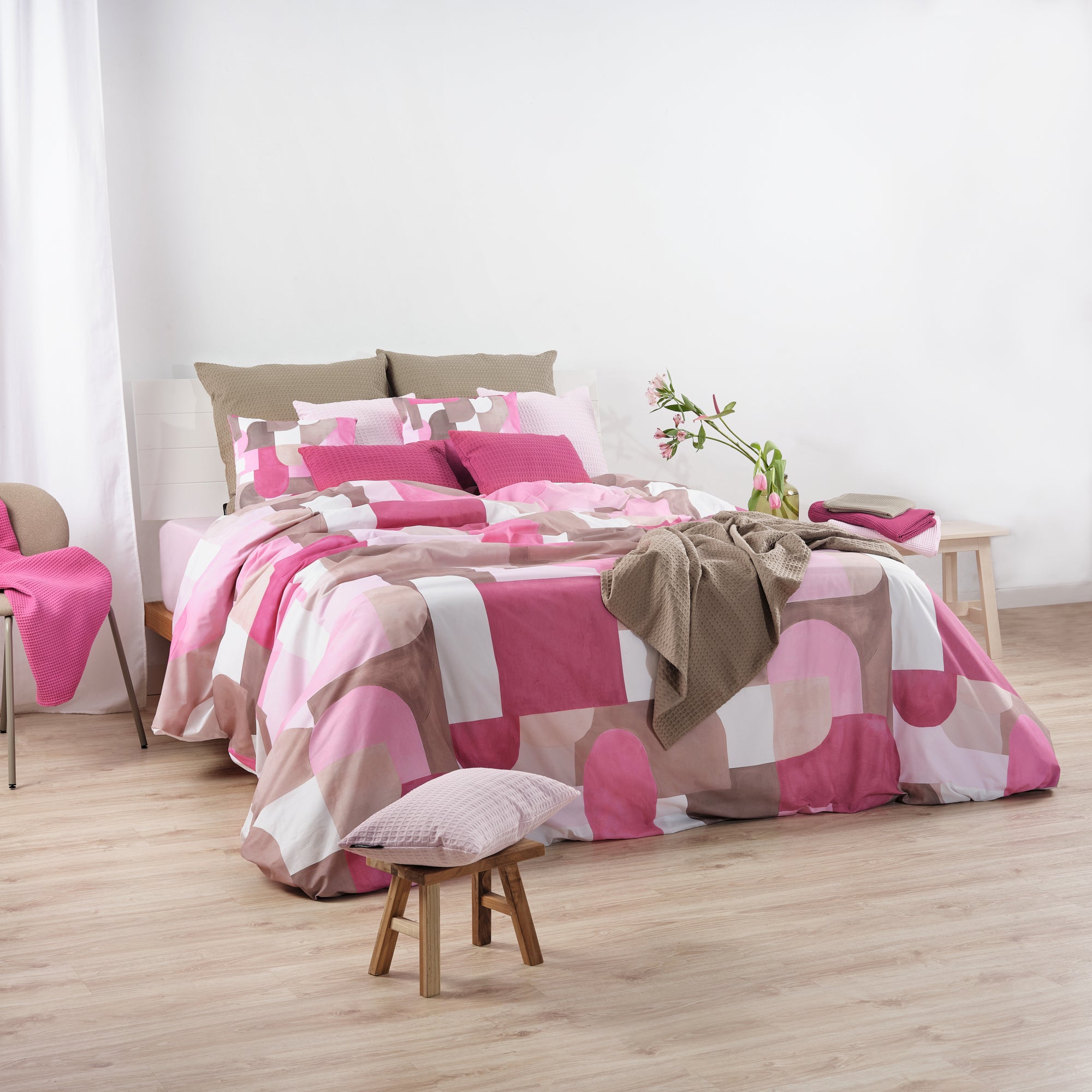 Housse de couette Dundee Pink 100% coton