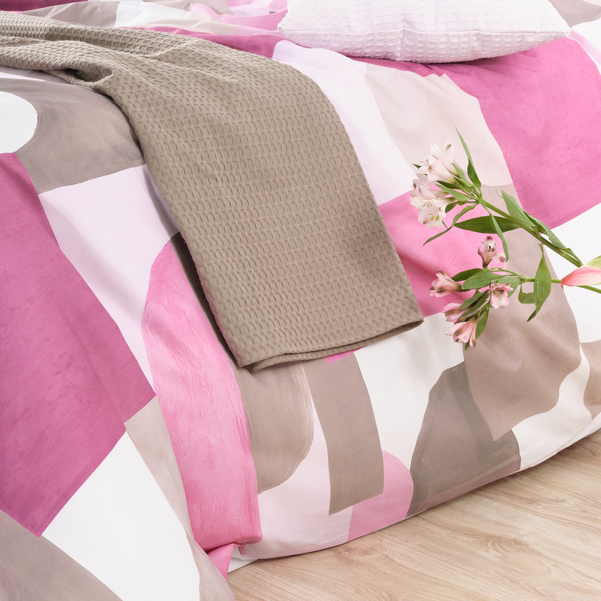 Housse de couette Dundee Pink 100% coton