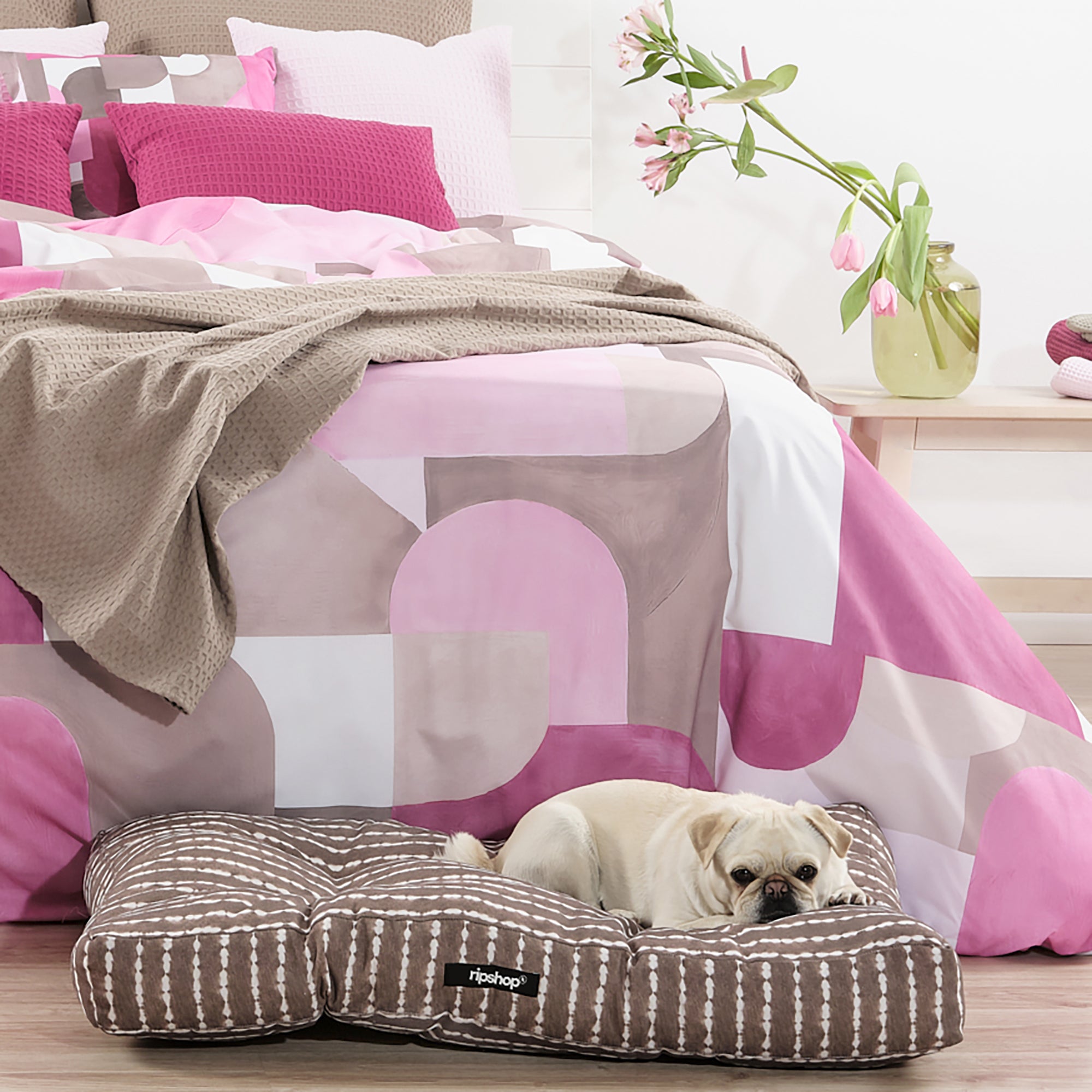 Housse de couette Dundee Pink 100% coton
