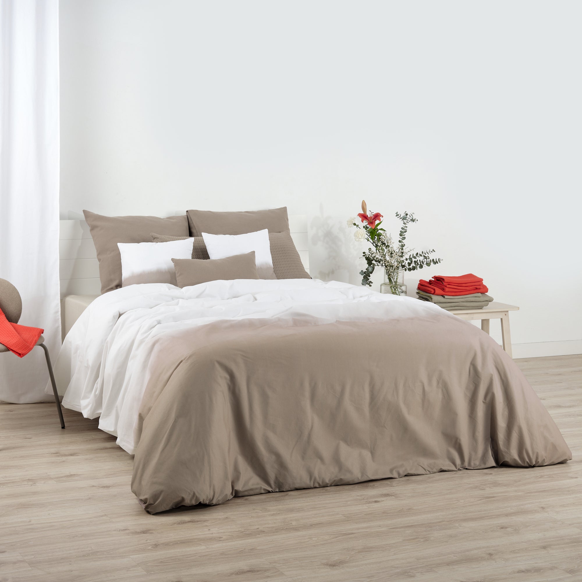 Housse de couette Fowey Brown 100% coton