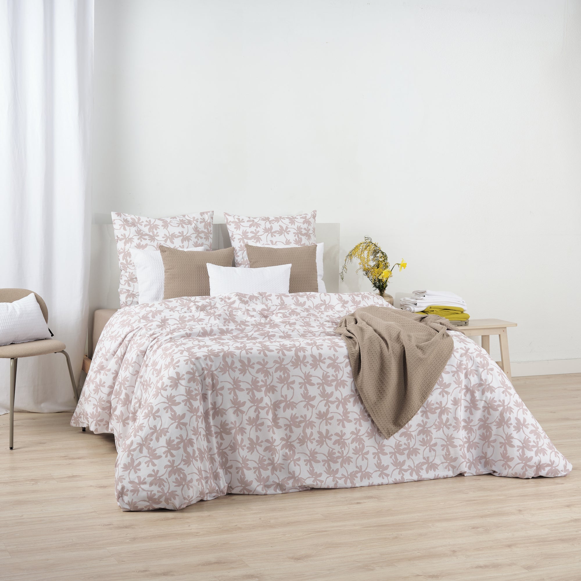 Halton Brown reversible duvet cover 100% cotton