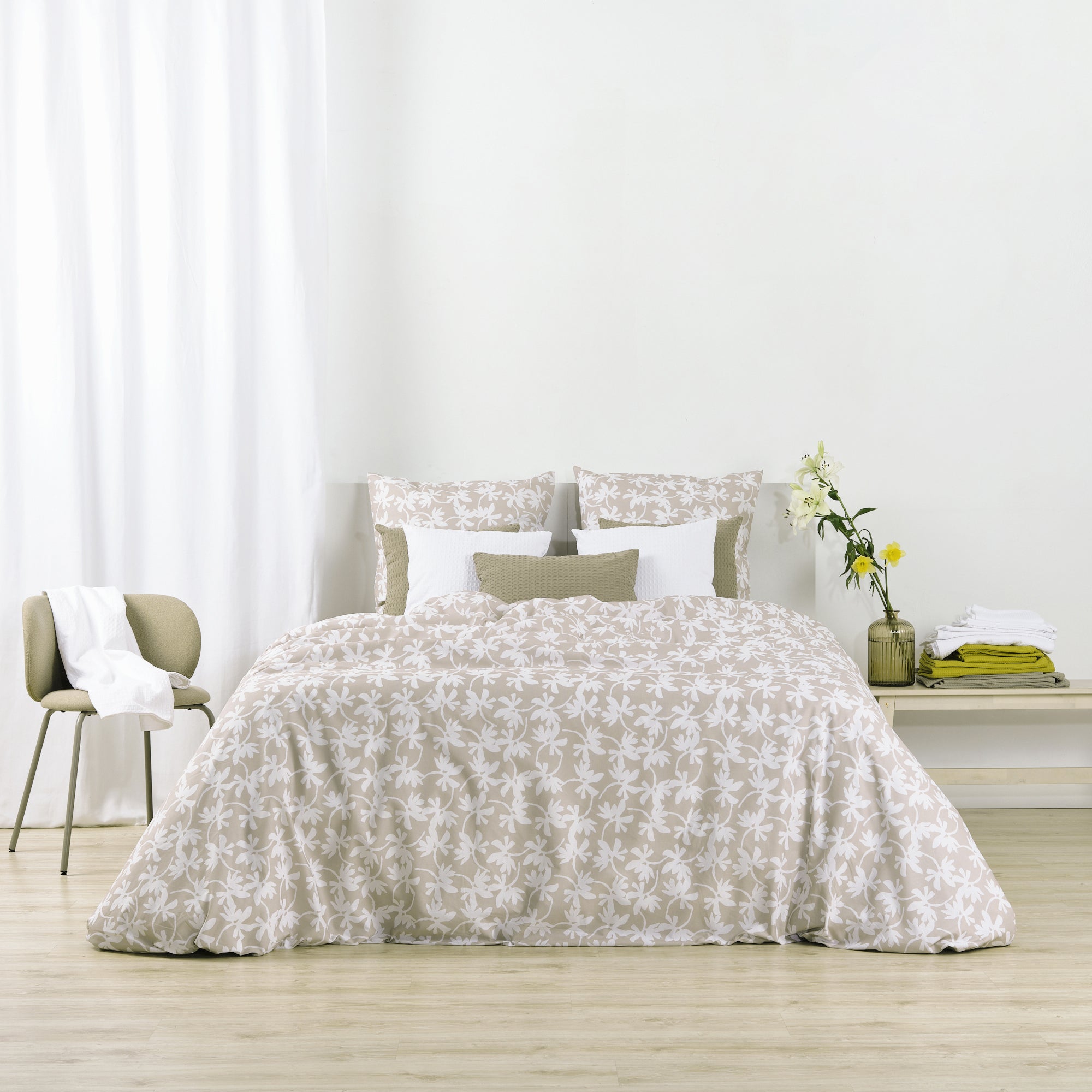 Halton Brown reversible duvet cover 100% cotton