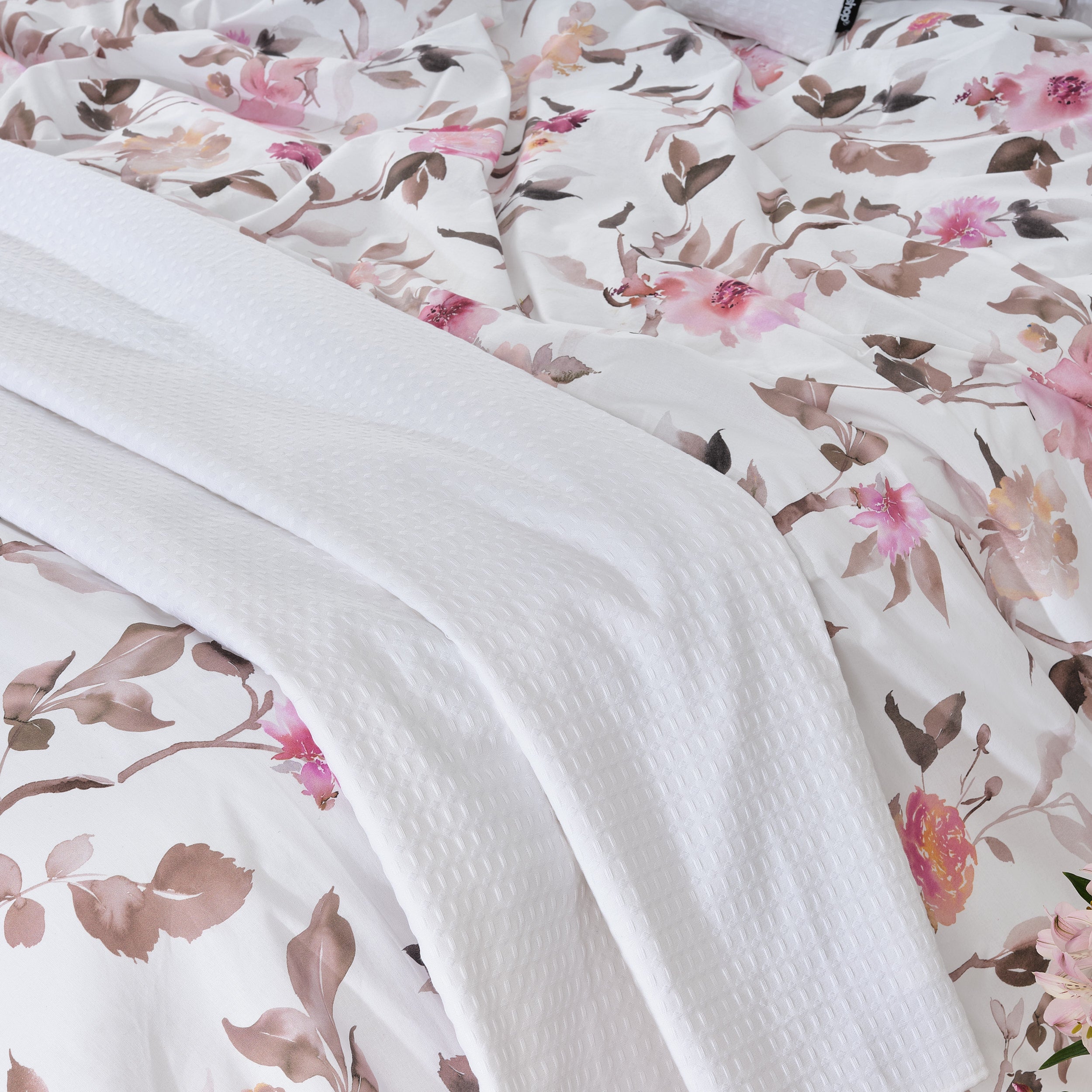 Housse de couette rose Leeds 100 % coton