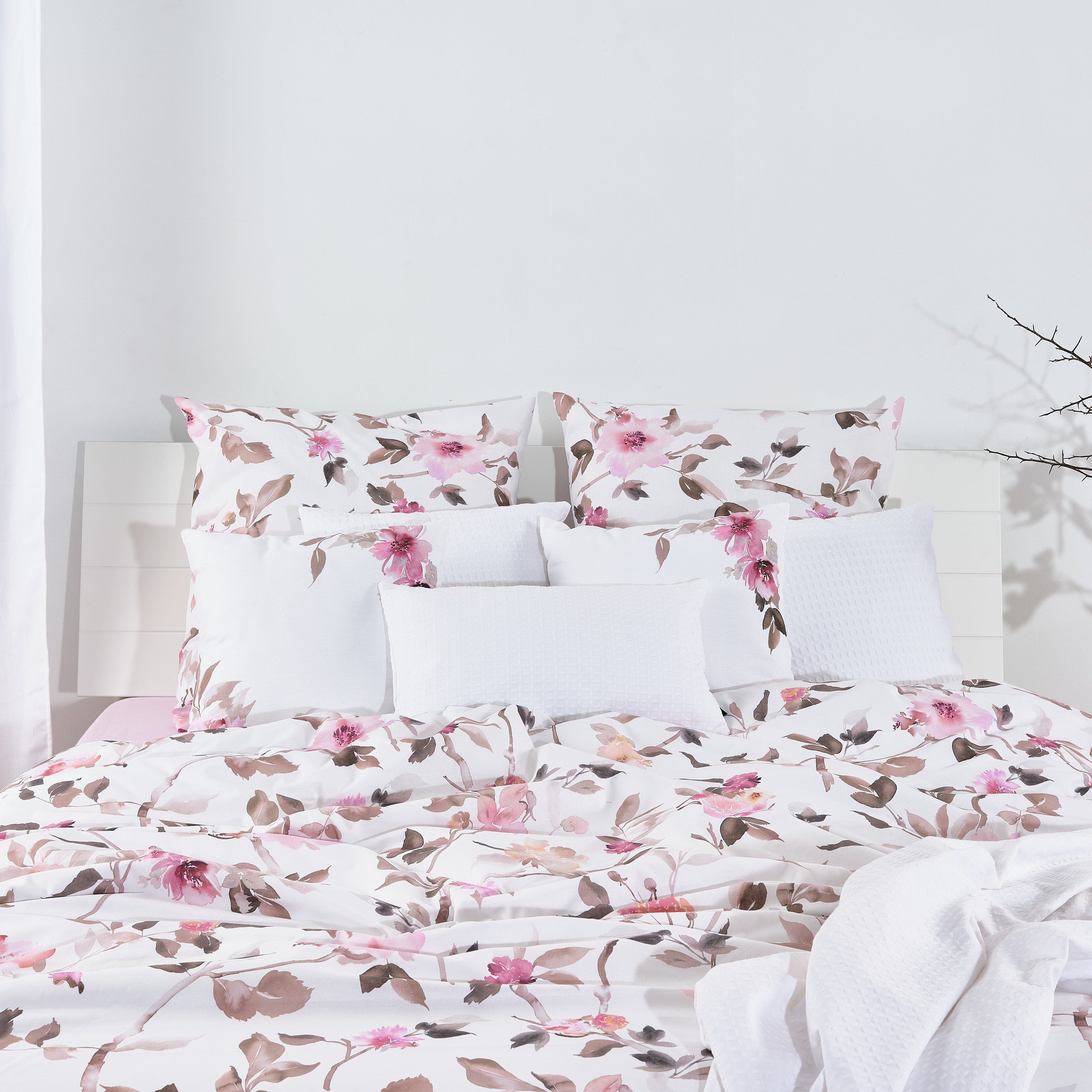 Housse de couette rose Leeds 100 % coton