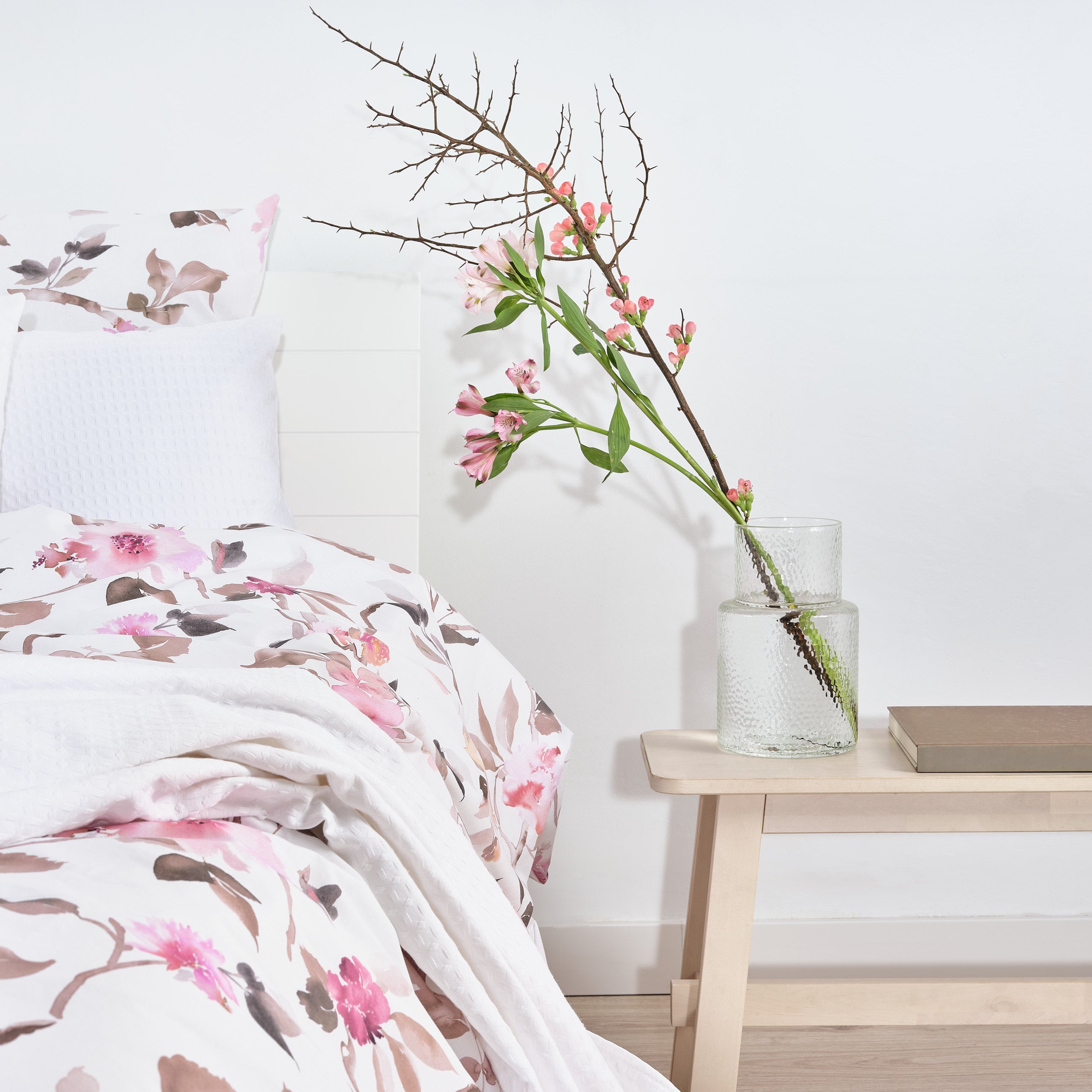 Housse de couette rose Leeds 100 % coton