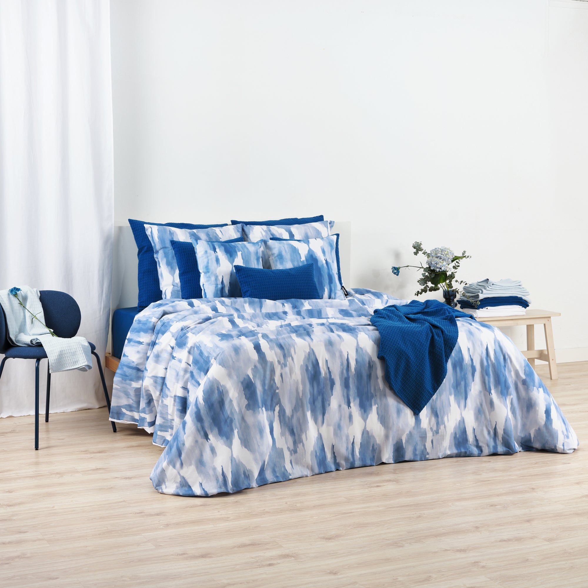 Housse de couette Luton Blue 100% coton