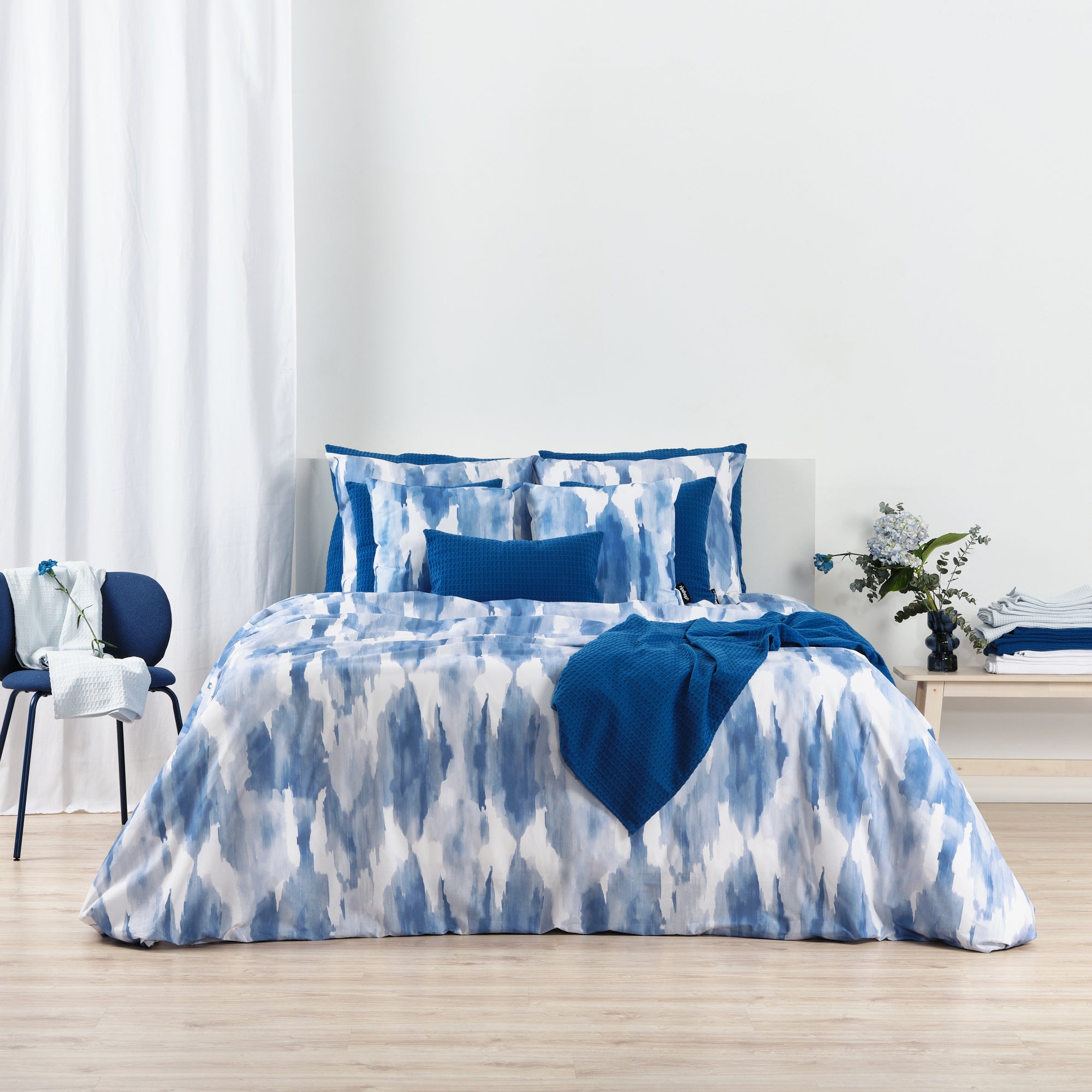 Housse de couette Luton Blue 100% coton