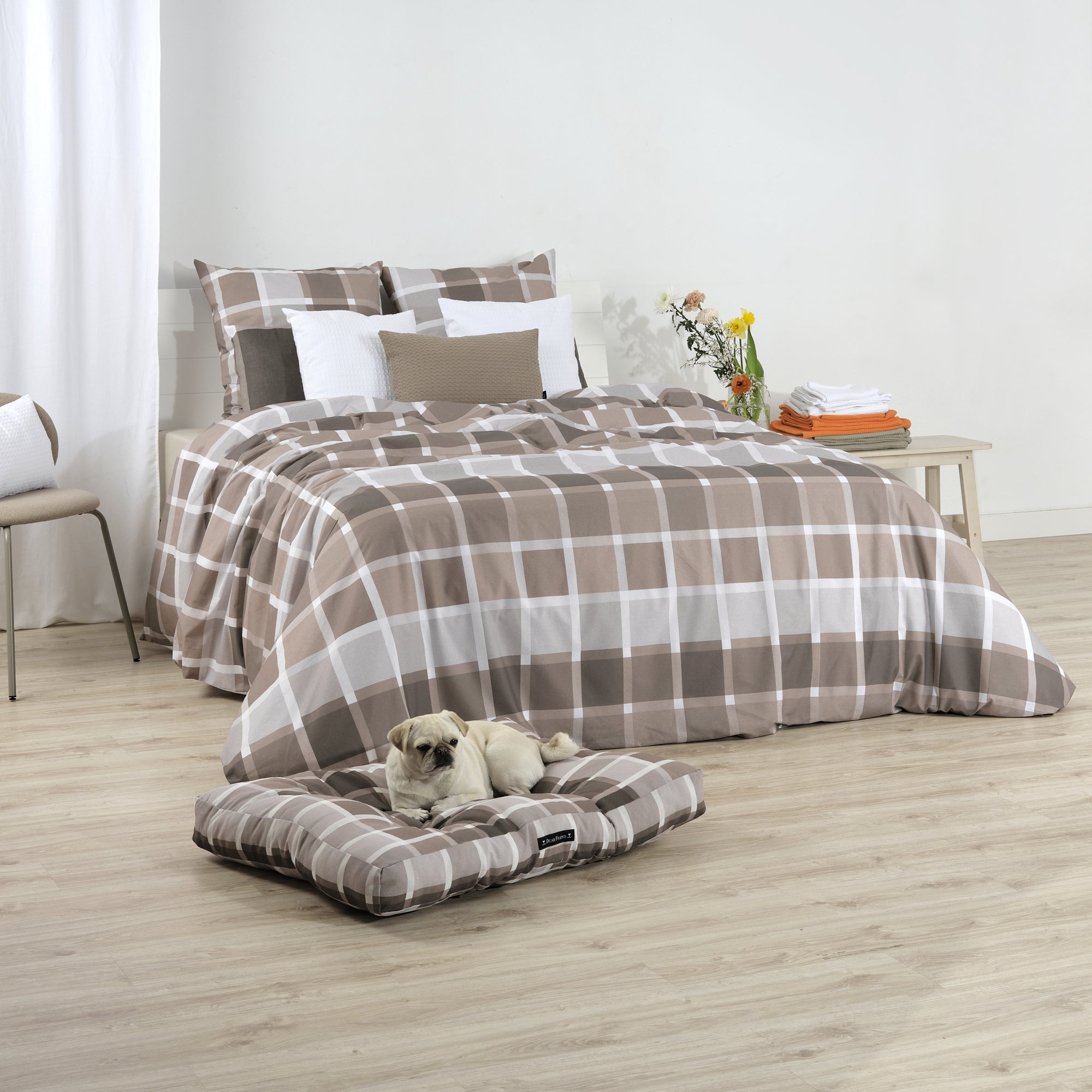 Housse de couette Sutton Brown 100% coton