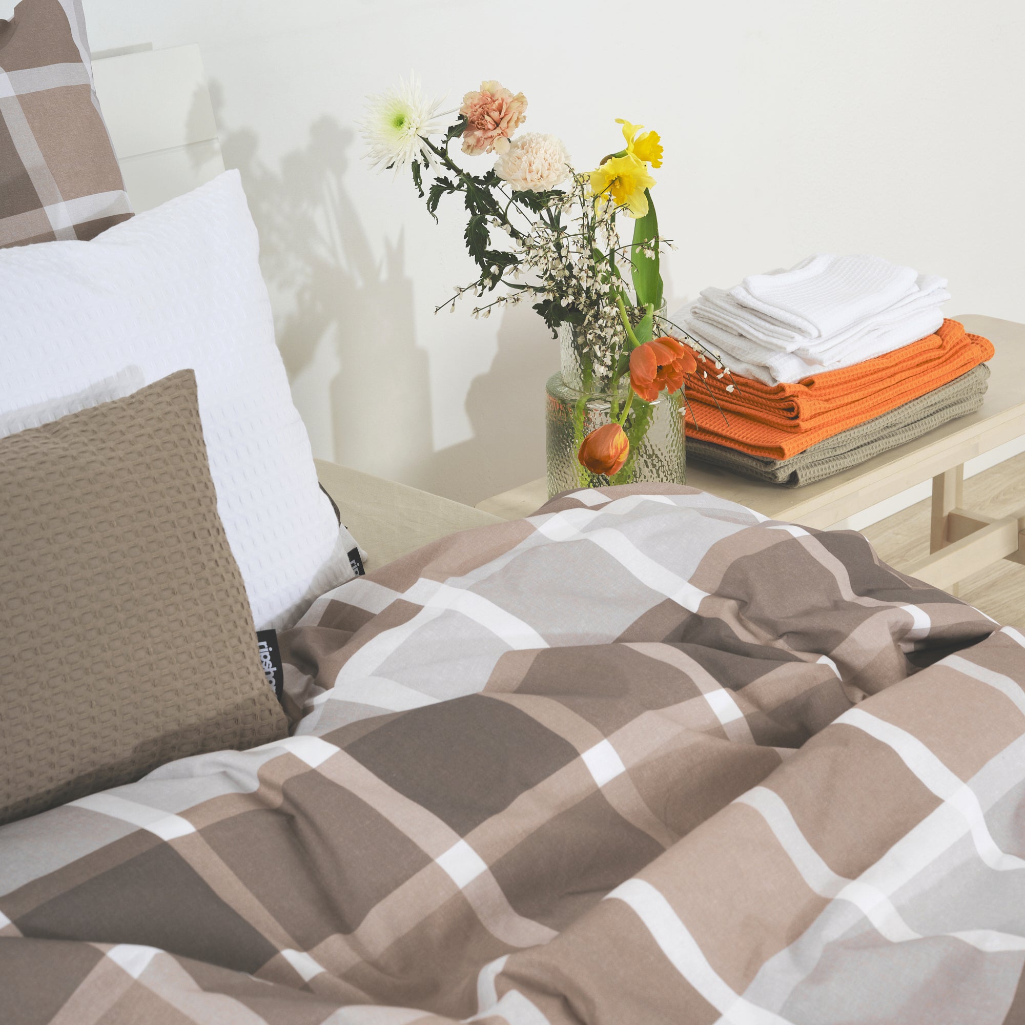 Housse de couette Sutton Brown 100% coton