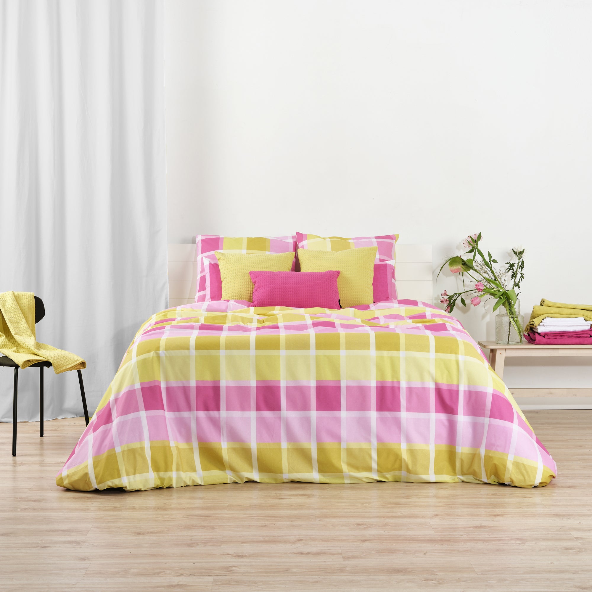 Housse de couette rose Sutton 100% coton