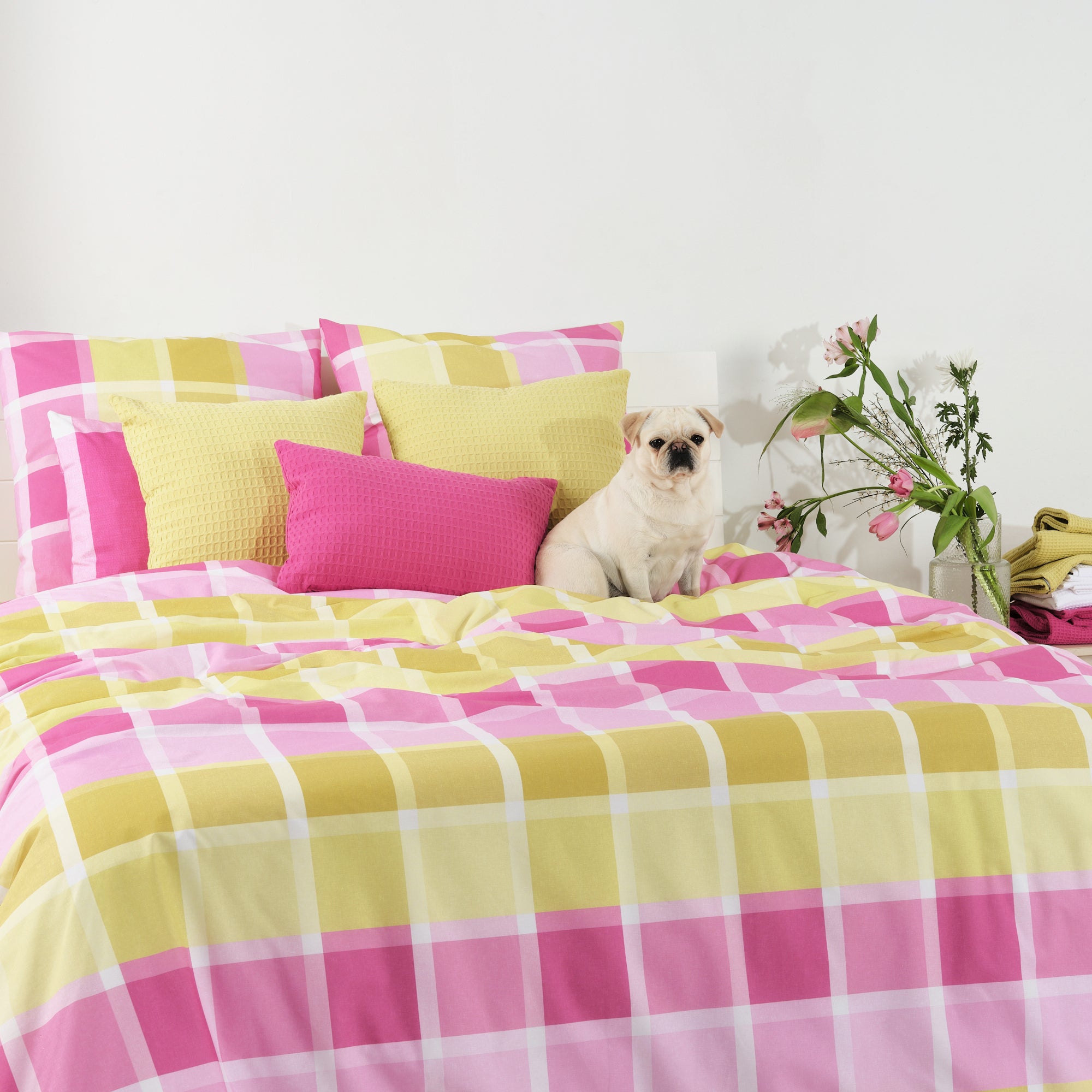 Housse de couette rose Sutton 100% coton