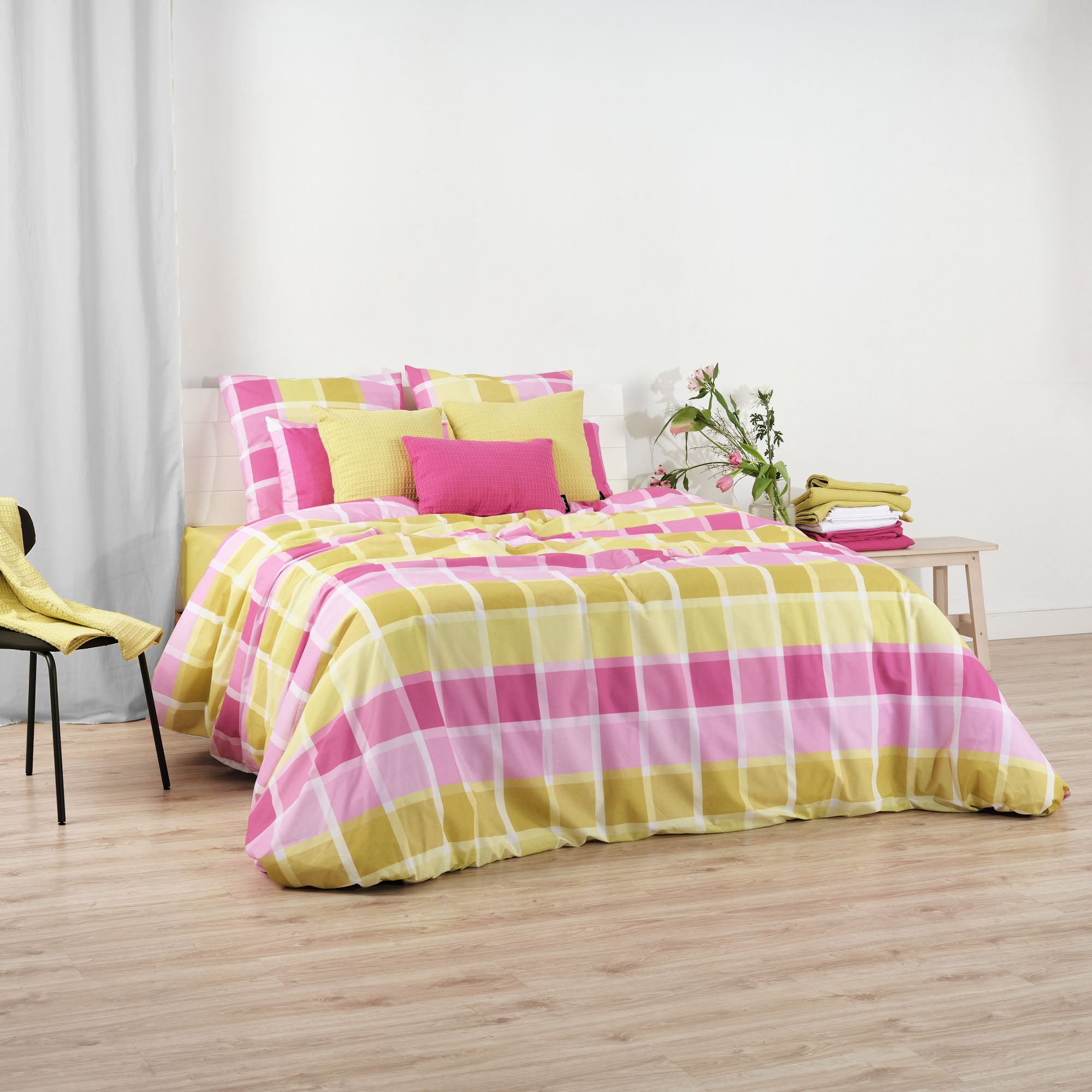 Housse de couette rose Sutton 100% coton