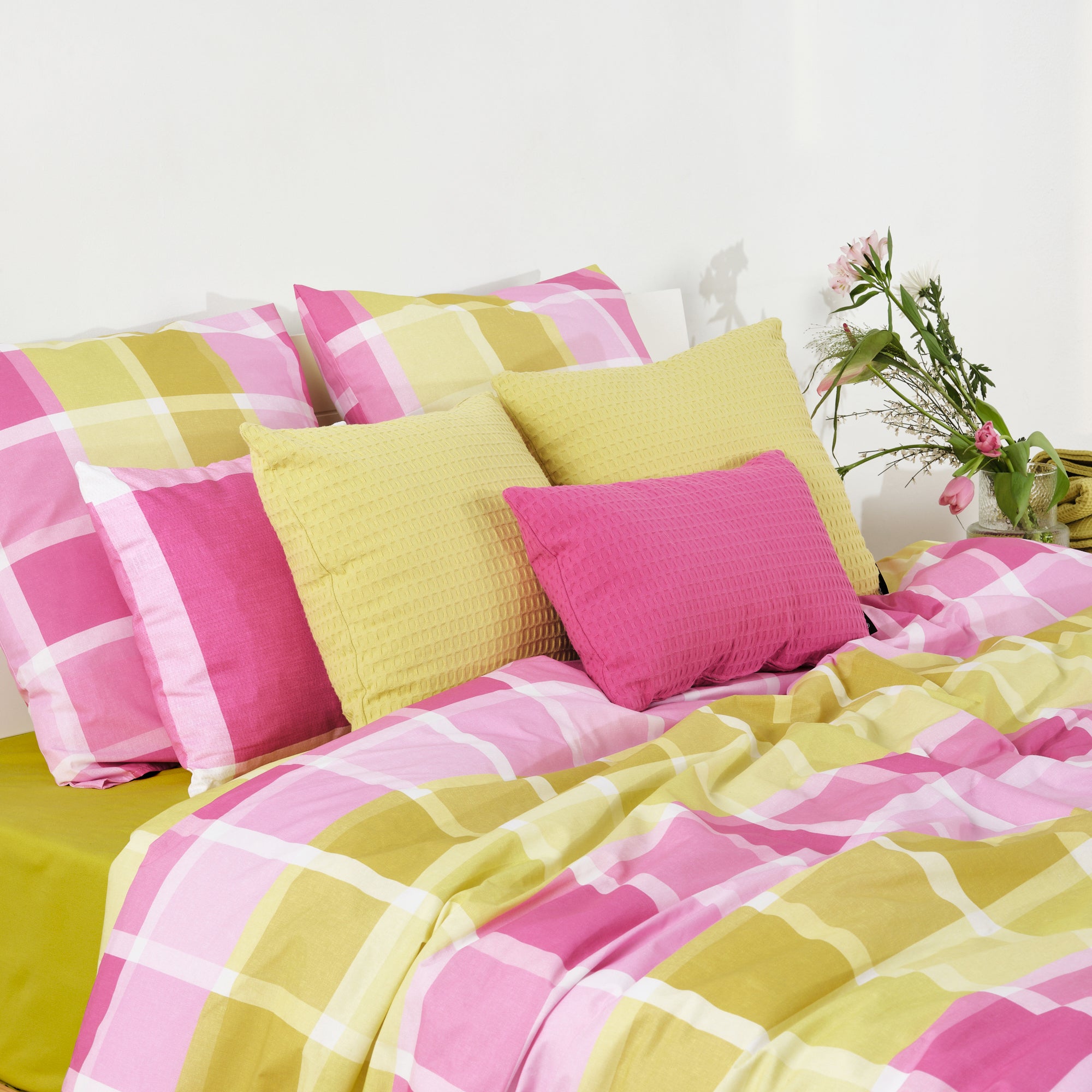 Housse de couette rose Sutton 100% coton