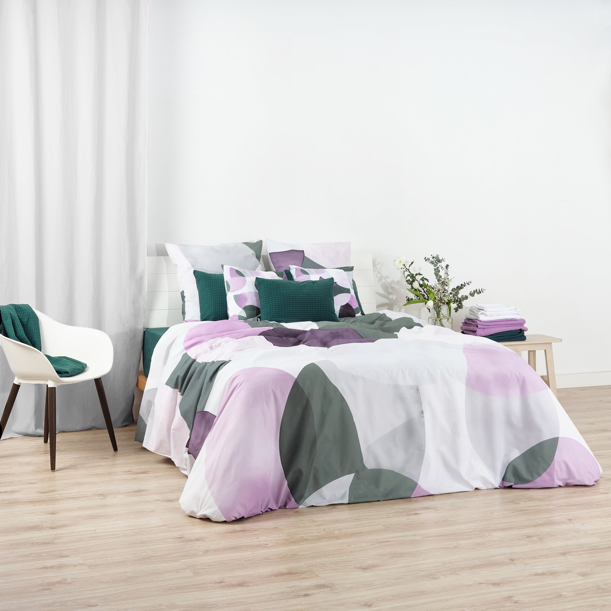 Housse de couette York Lilas 100% coton