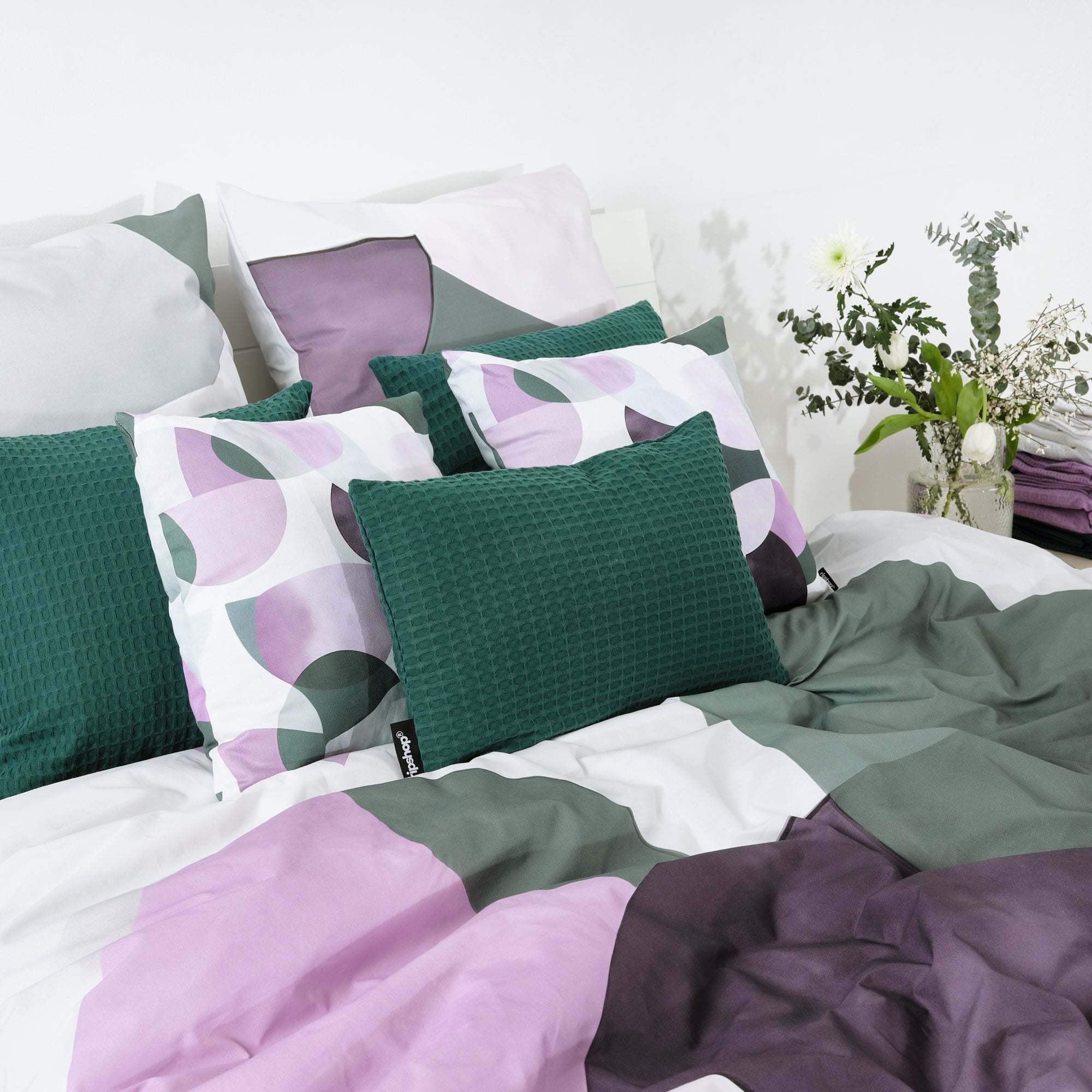 Housse de couette York Lilas 100% coton