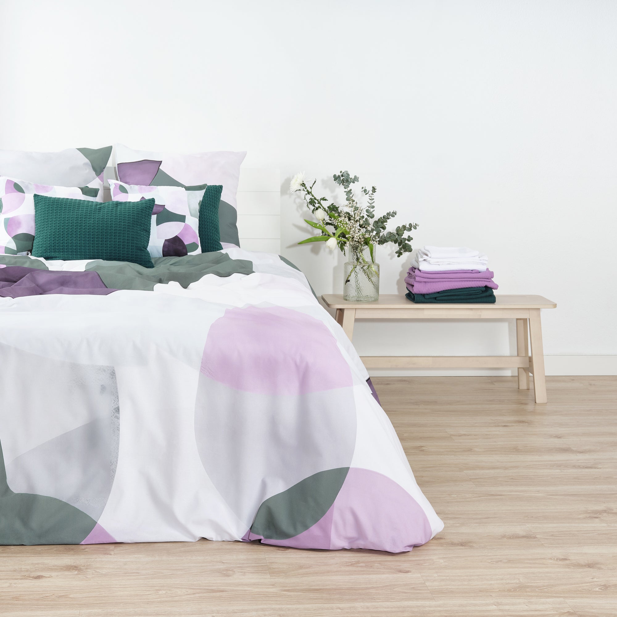 Housse de couette York Lilas 100% coton