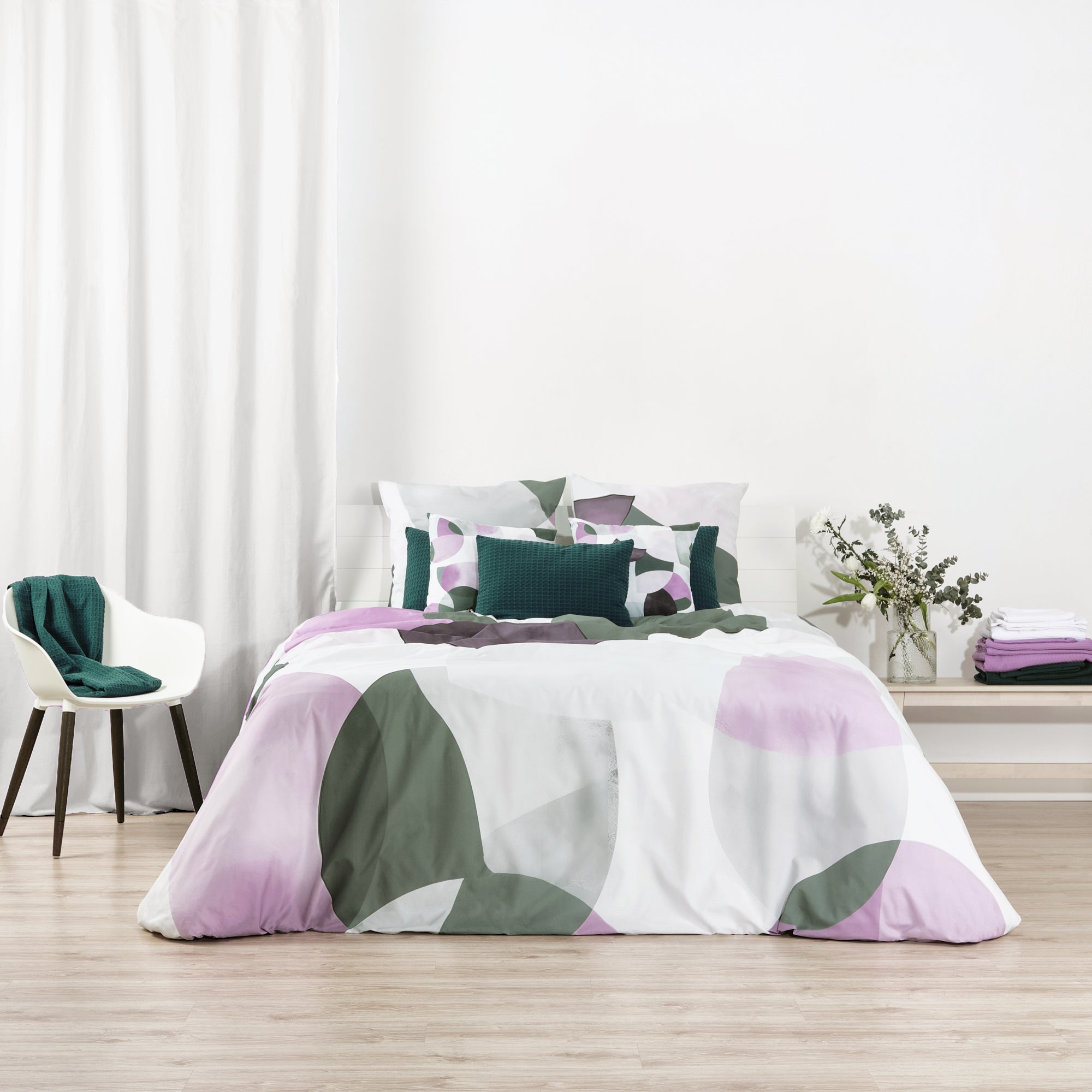 Housse de couette York Lilas 100% coton