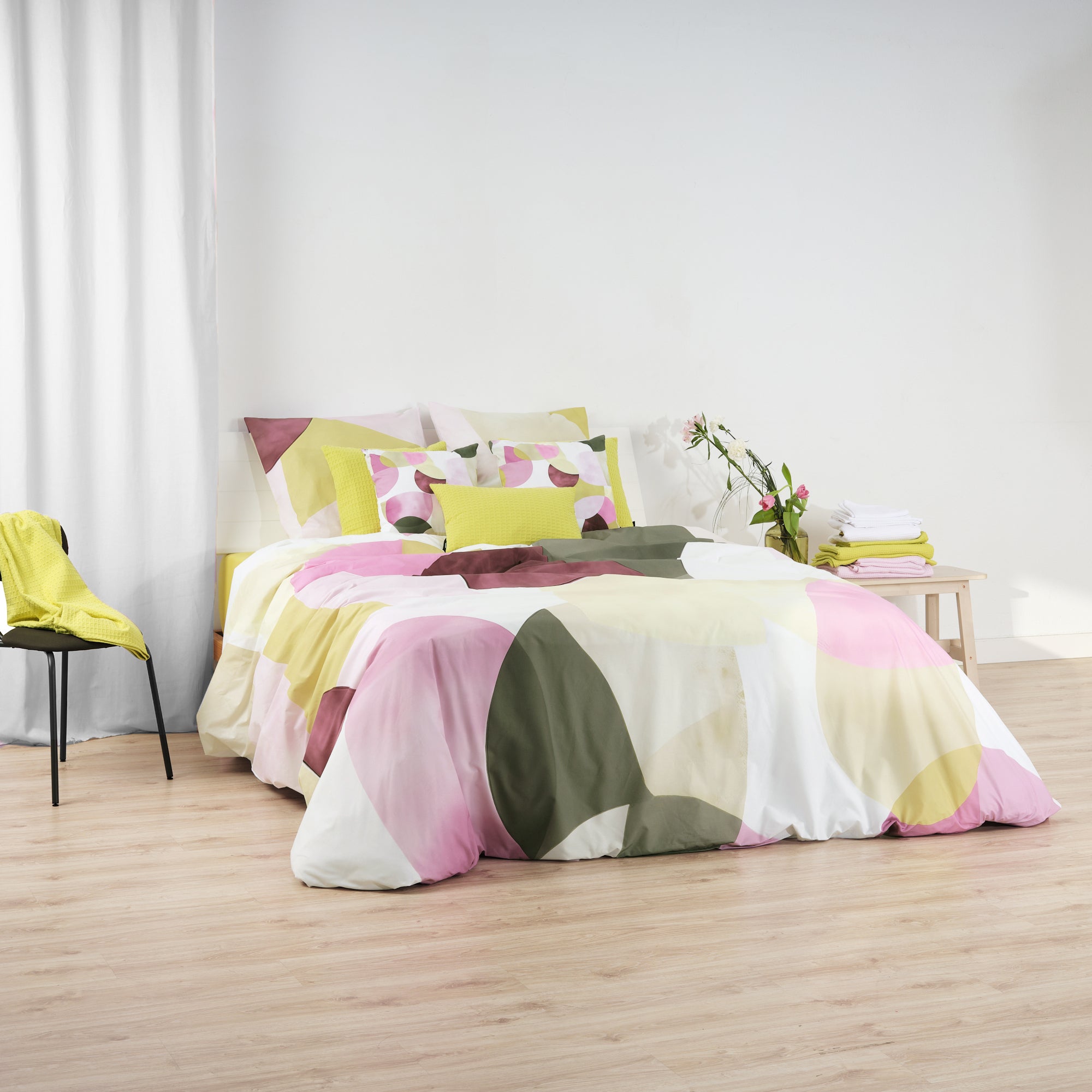 Housse de couette York Pink 100% coton