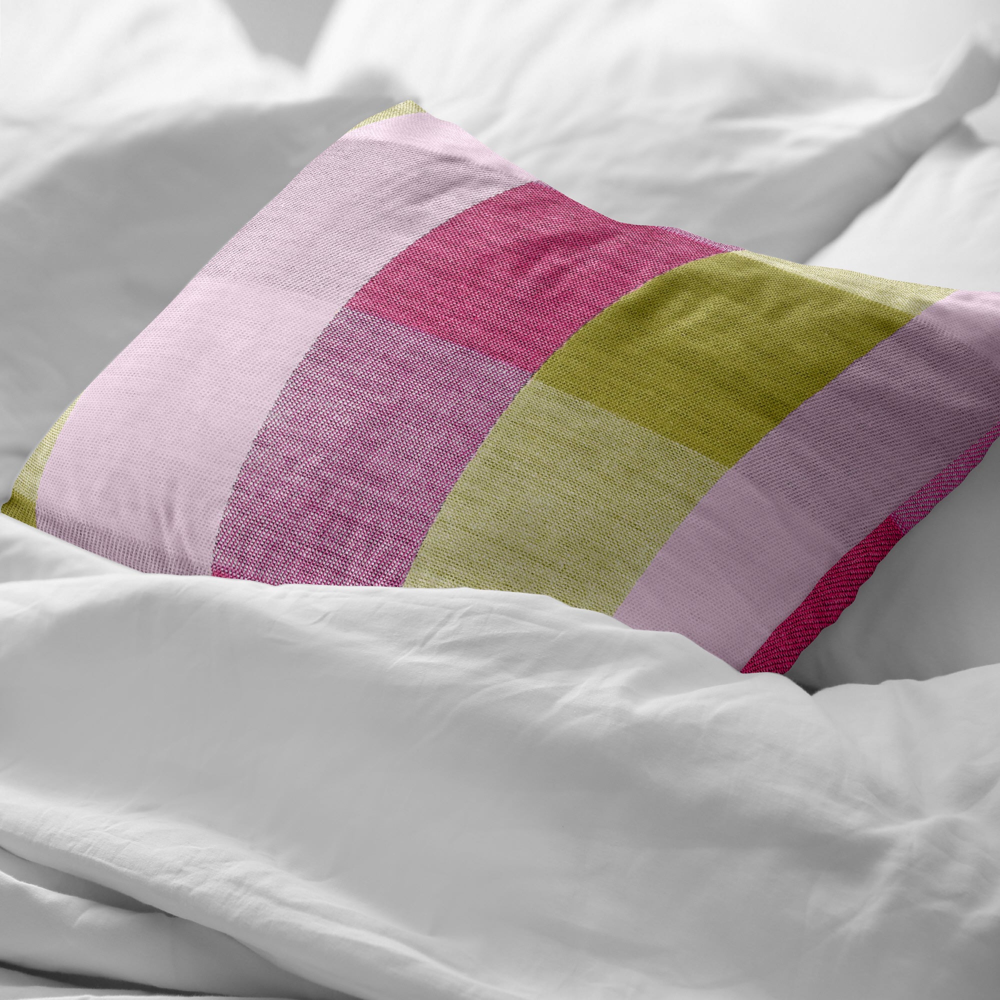 Taie d'oreiller de bain rose 100% coton