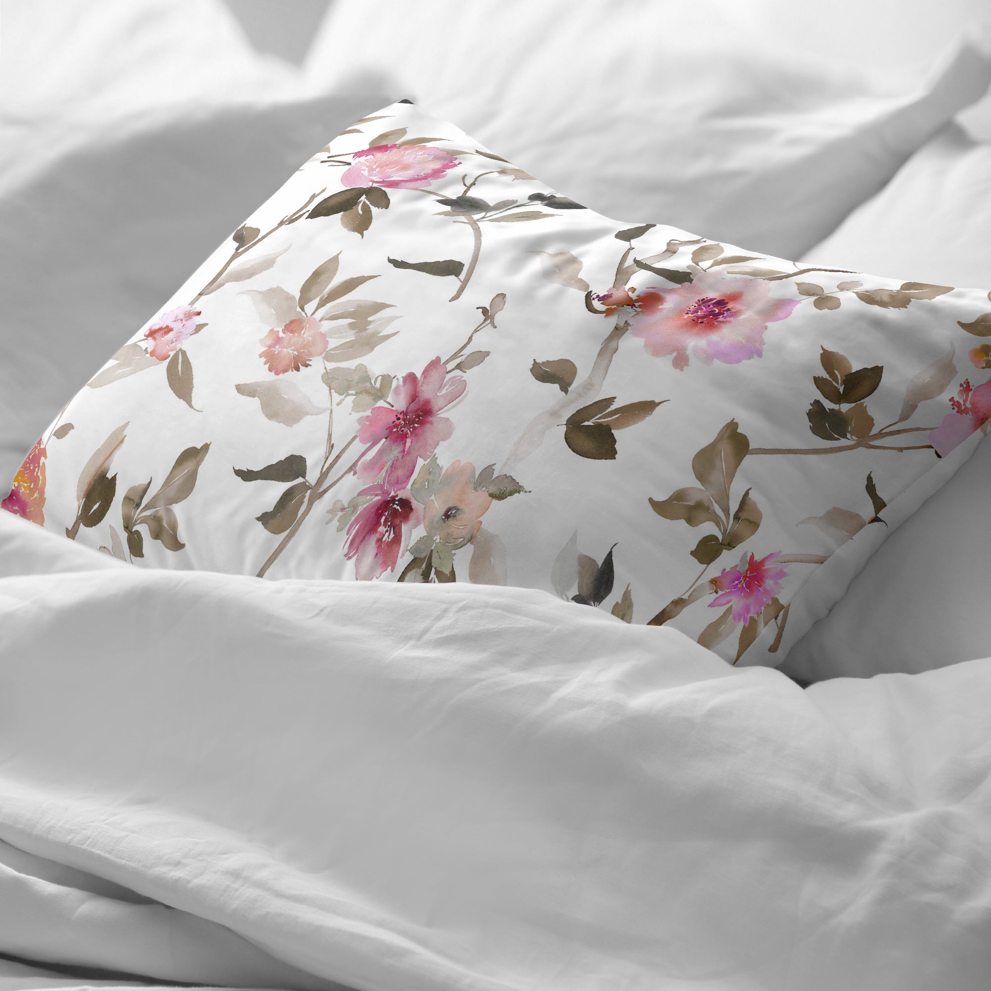 Taie d'oreiller rose Leeds 100 % coton