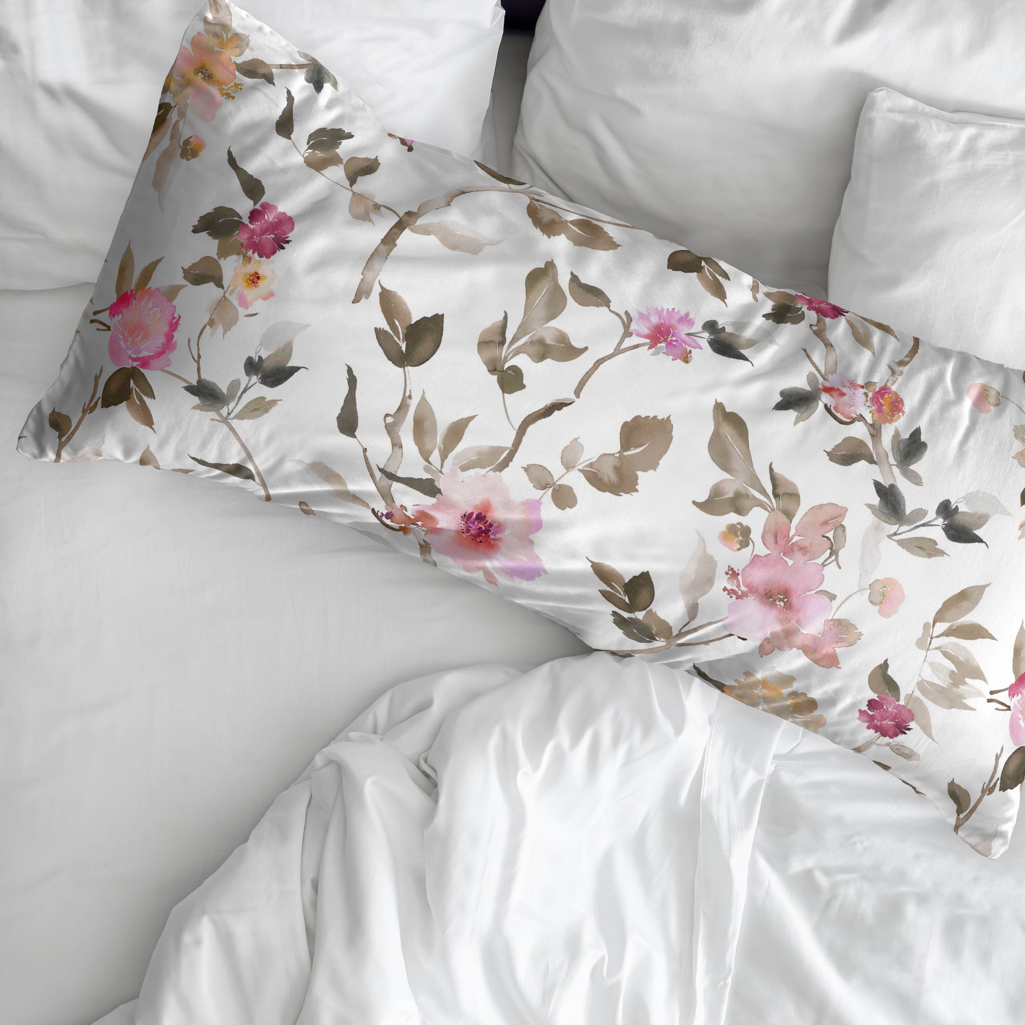 Taie d'oreiller rose Leeds 100 % coton