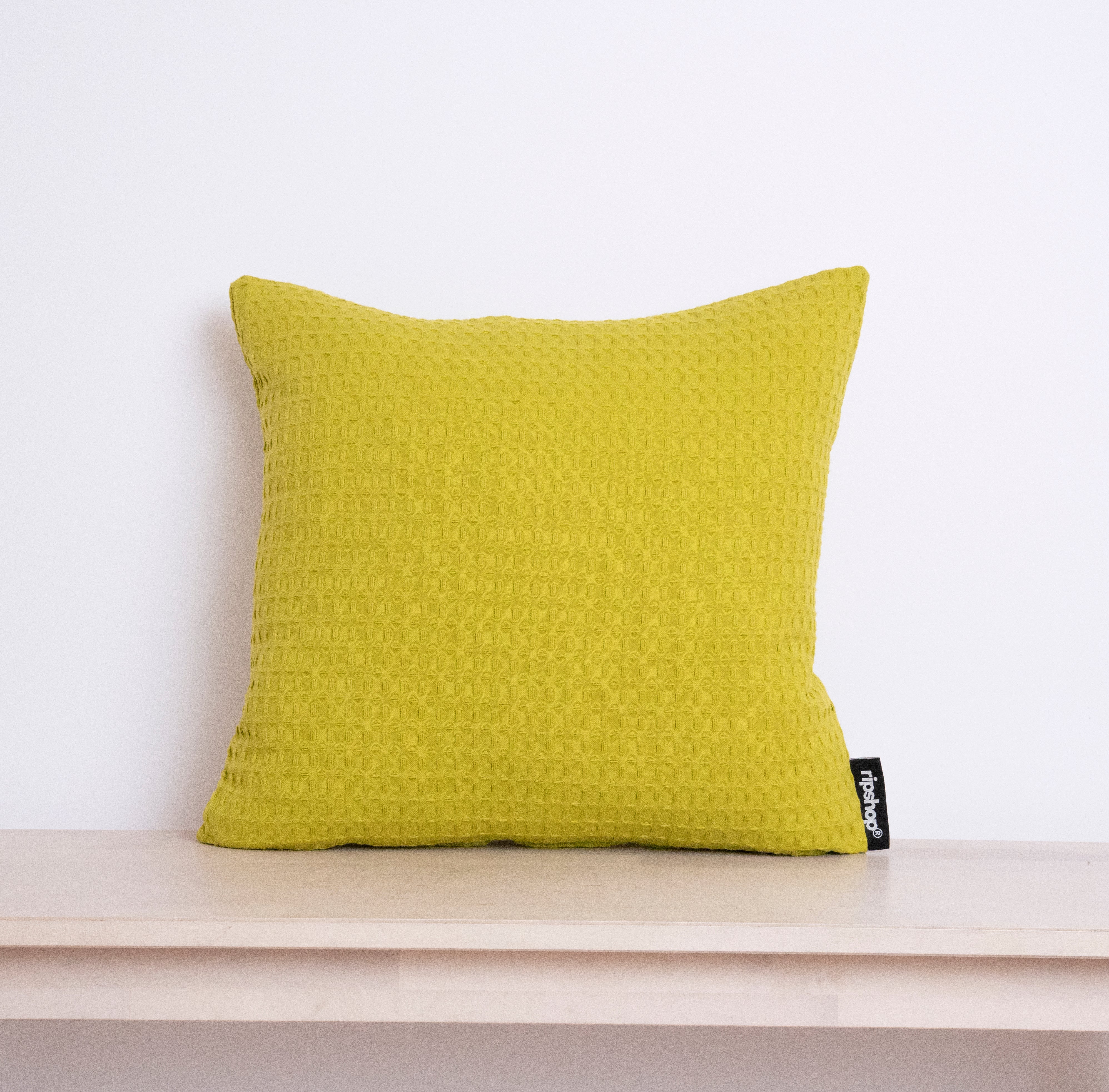 Housse de coussin gaufré 100% coton Vert Pistache