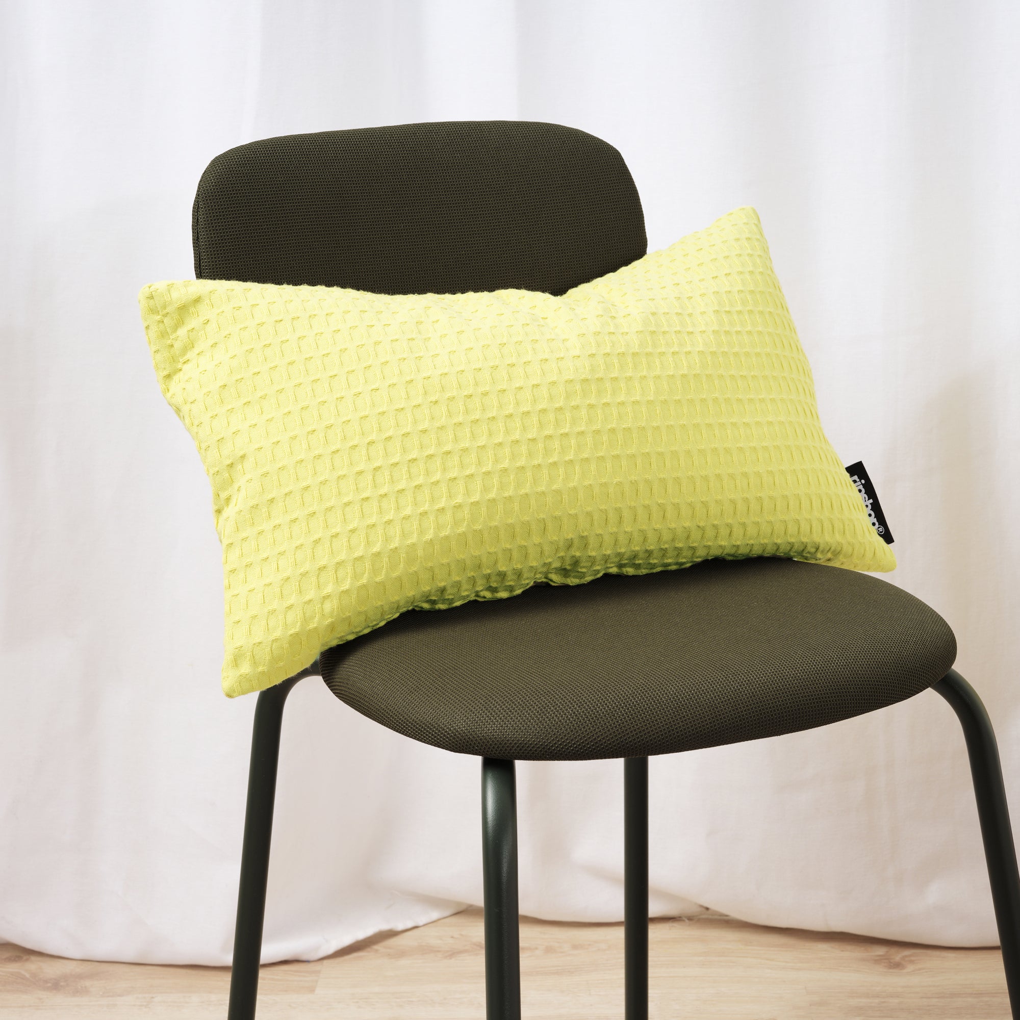 Waffle cushion cover 100% cotton Light Green 30x50 cm