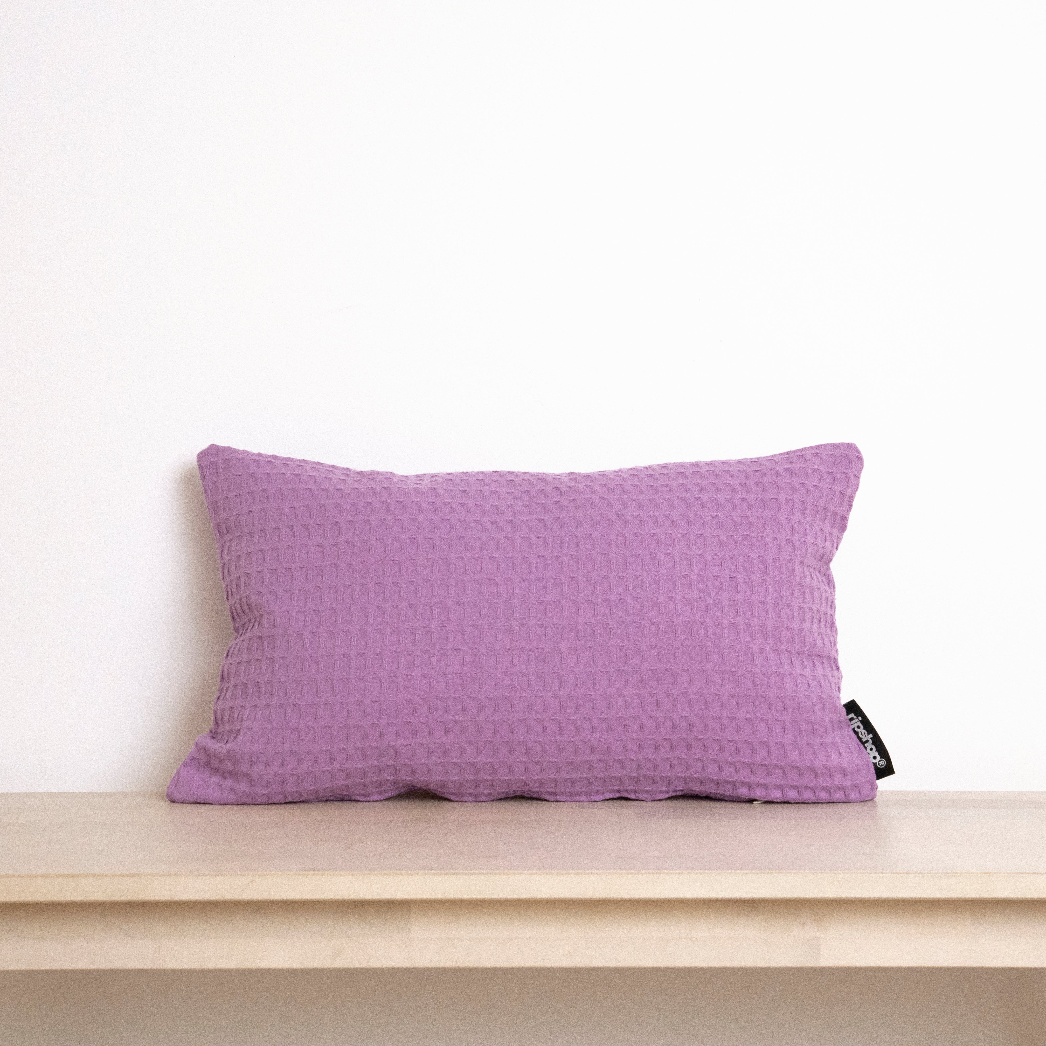 Housse de coussin gaufré 100% coton Lilas 30x50 cm