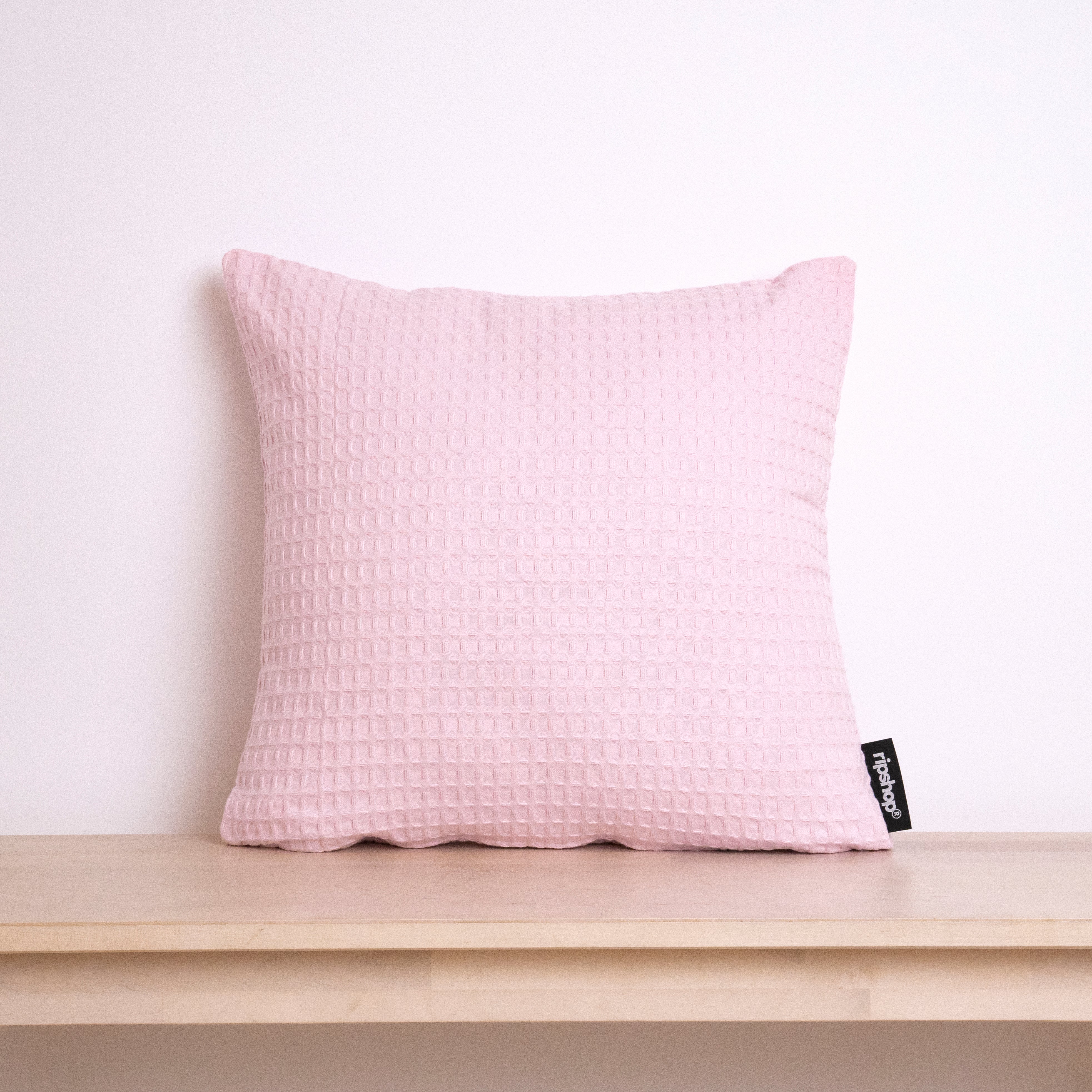 Housse de coussin gaufré 100% coton Bois de rose
