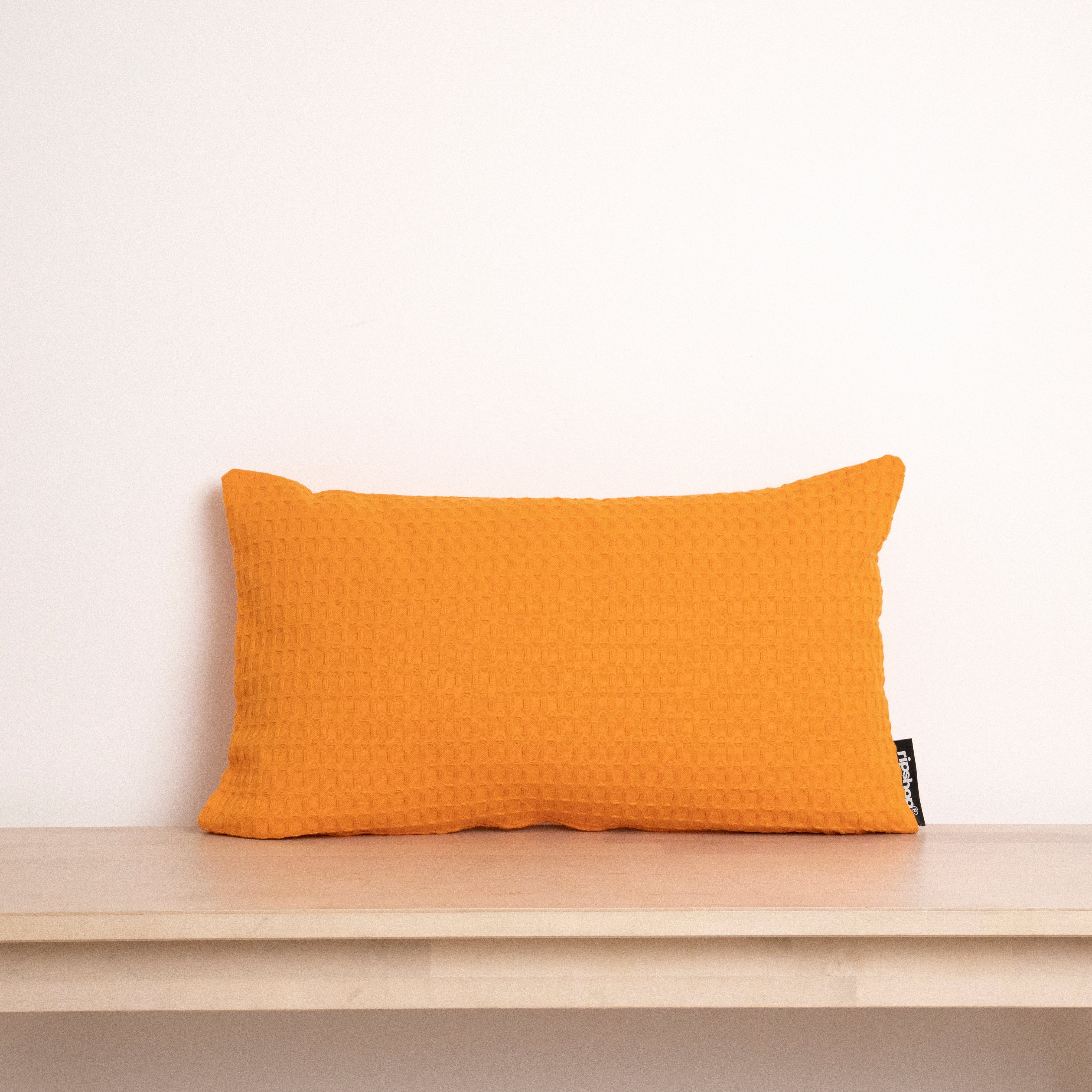 Housse de coussin gaufré 100% coton Orange clair 30x50 cm
