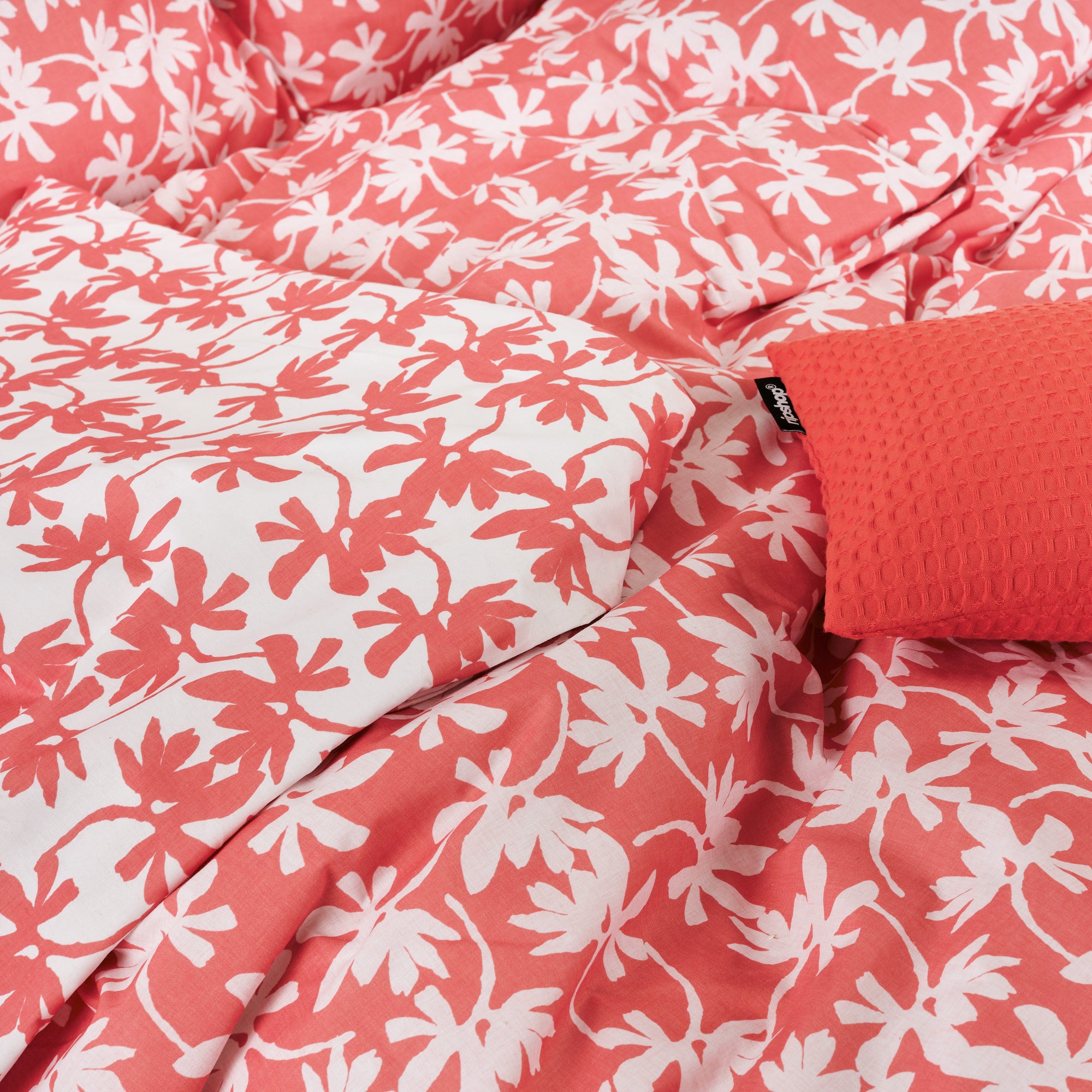 Housse de coussin gaufré 100% coton Fraise 30x50 cm