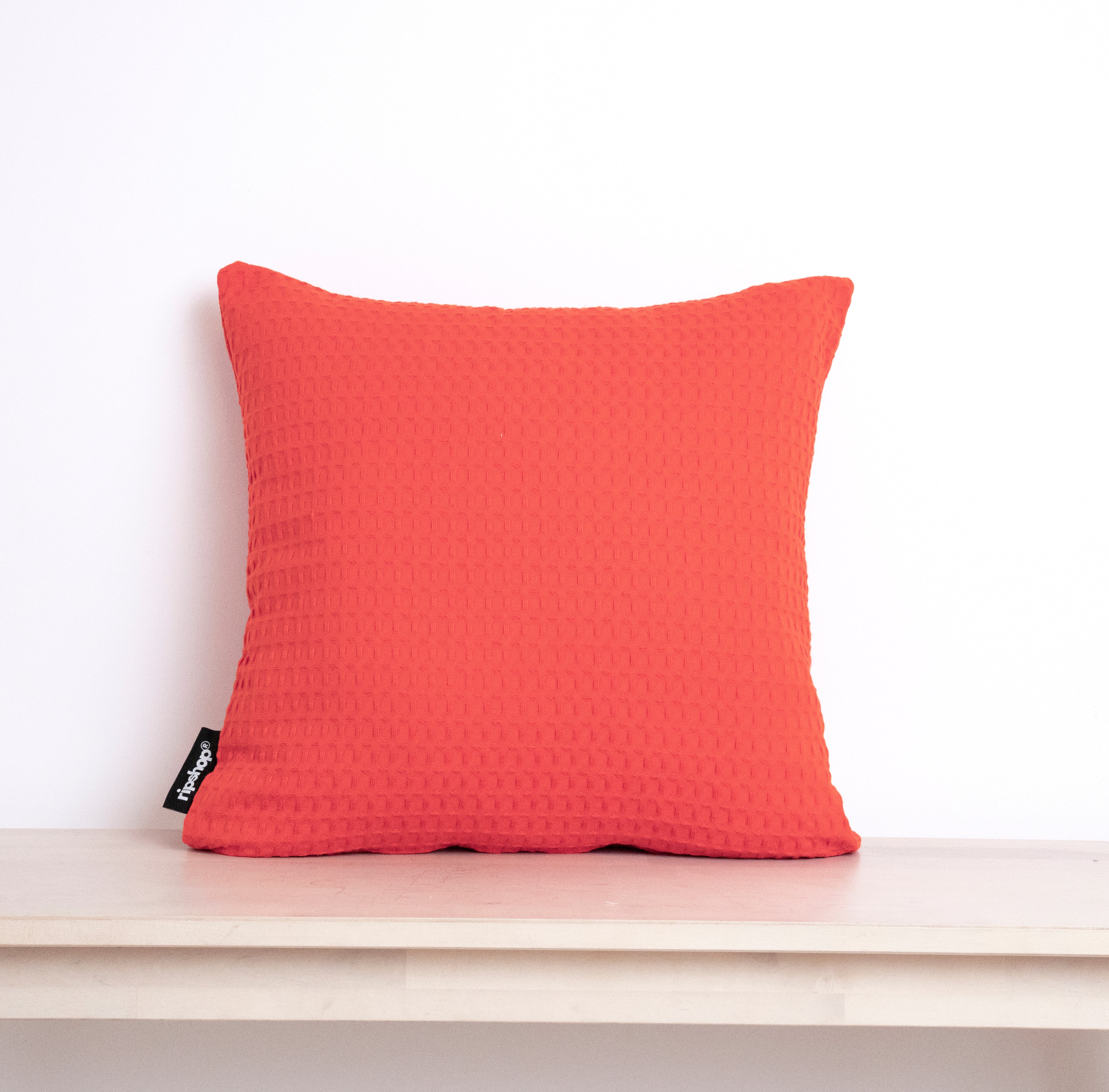 Housse de coussin gaufré 100% coton Fraise