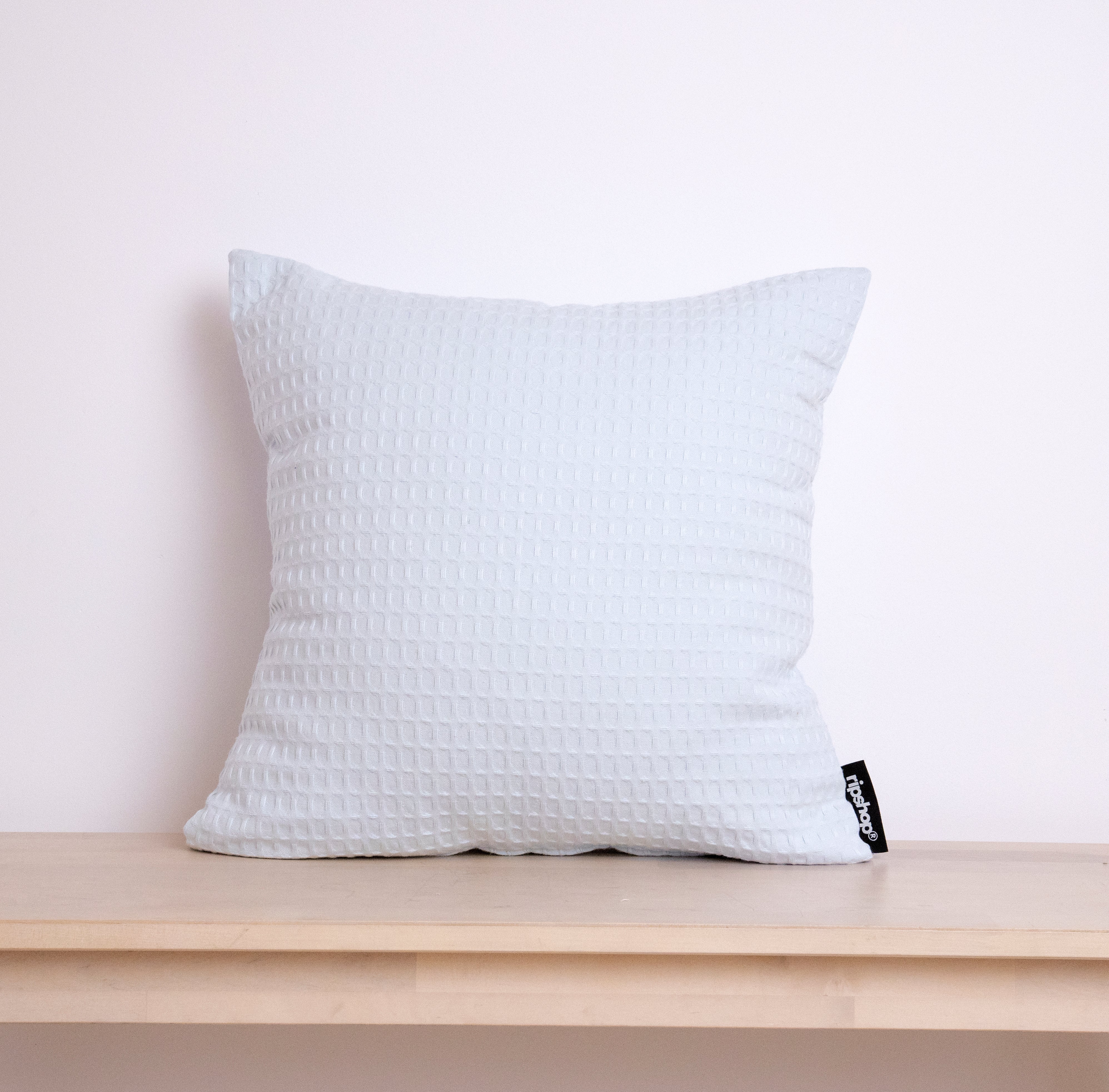 Housse de coussin gaufré 100% coton Blue Illusion
