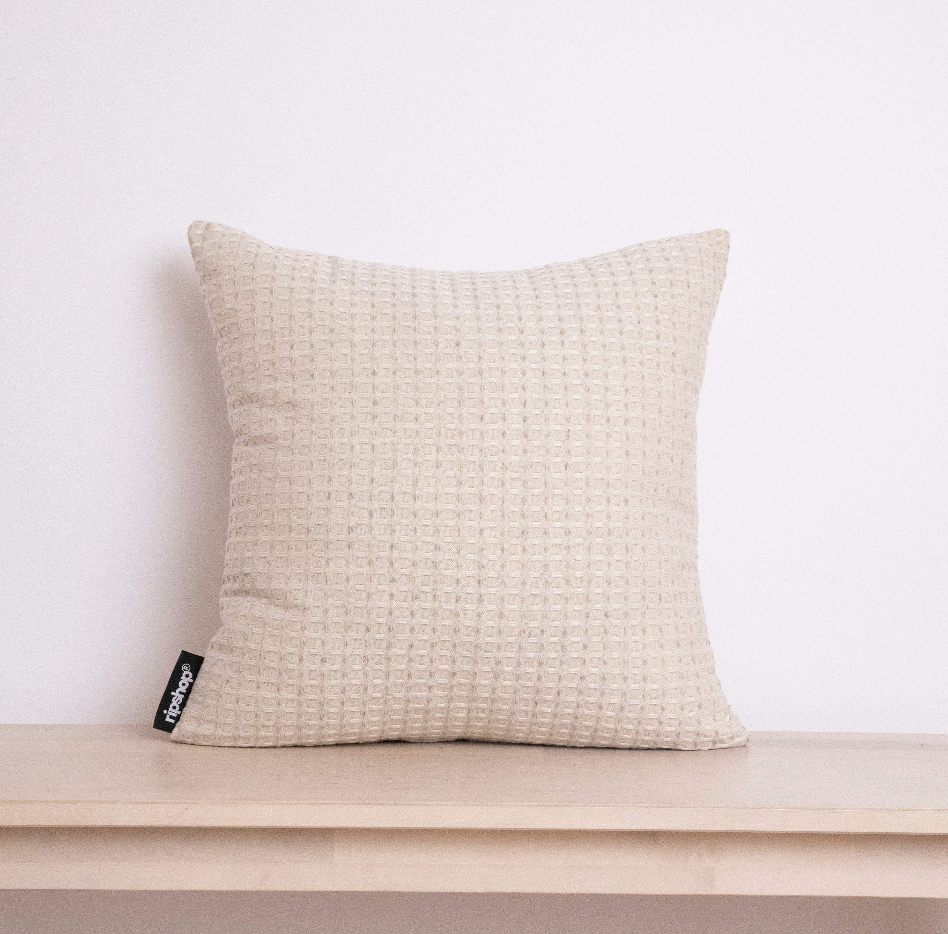 Housse de coussin gaufré 100% coton lin