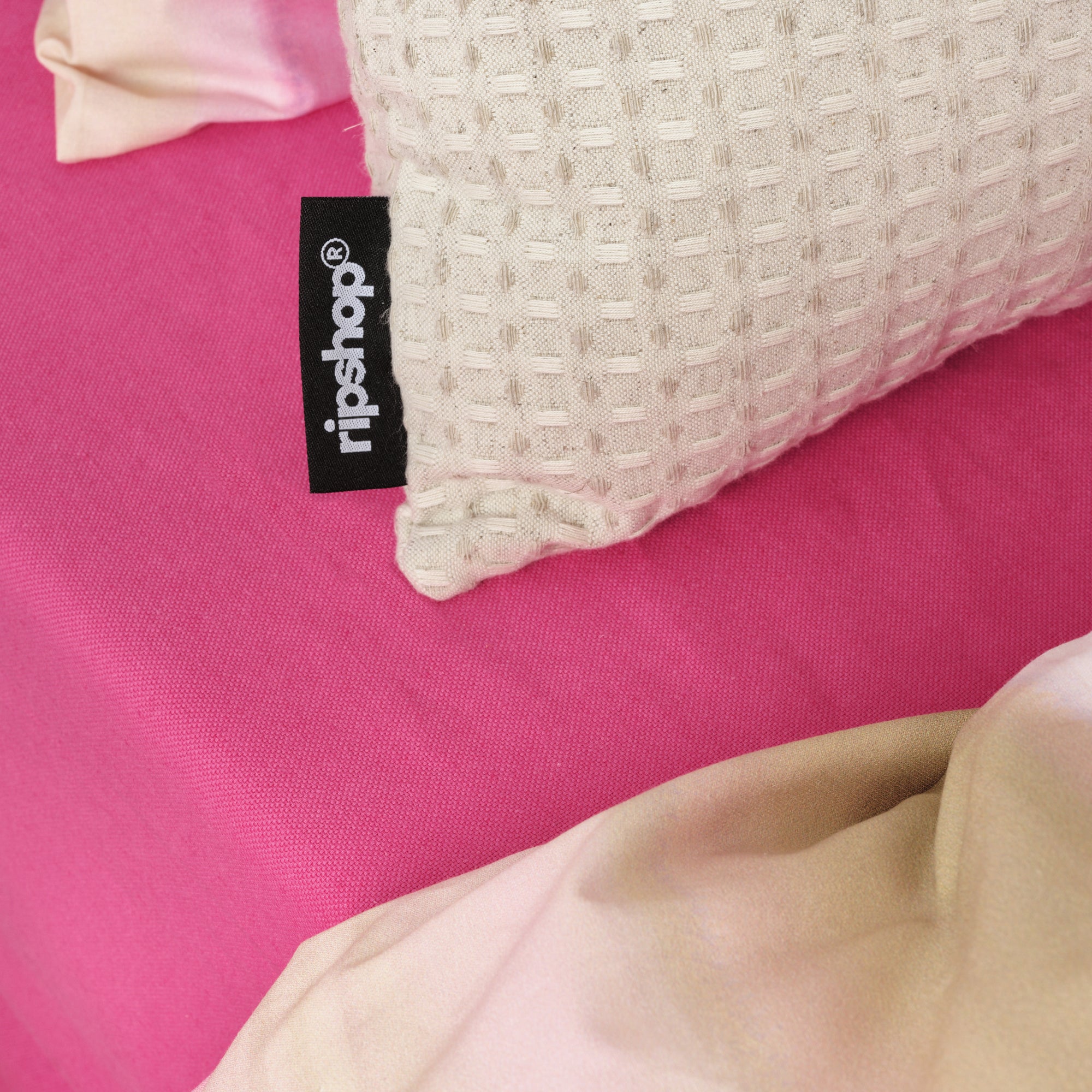 Housse de coussin gaufré 100% coton lin