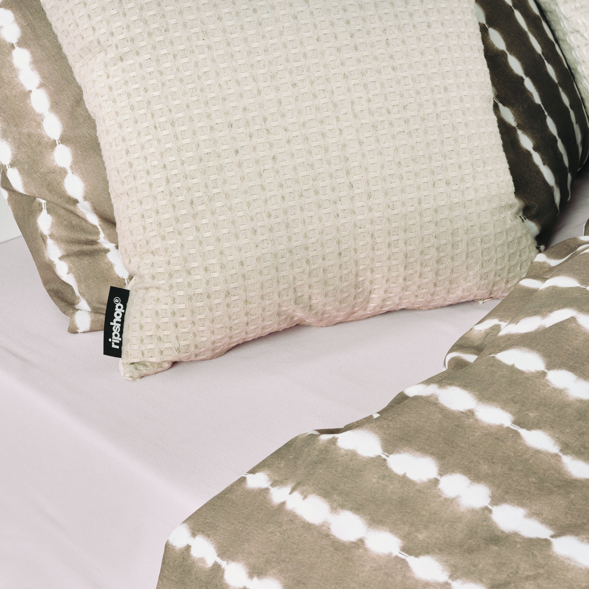 Housse de coussin gaufré 100% coton lin