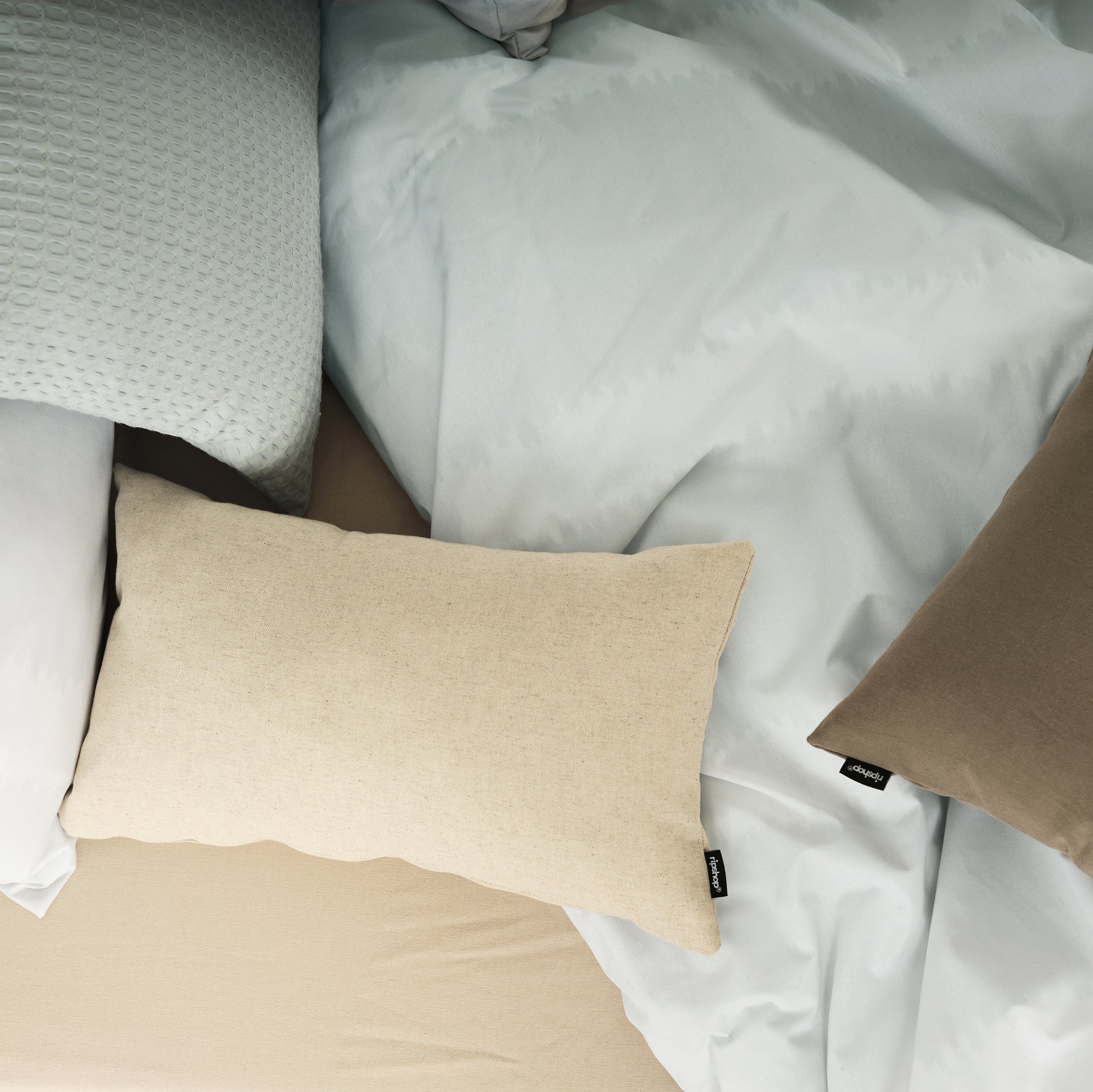 Waffle cushion cover 100% cotton Aqua Green