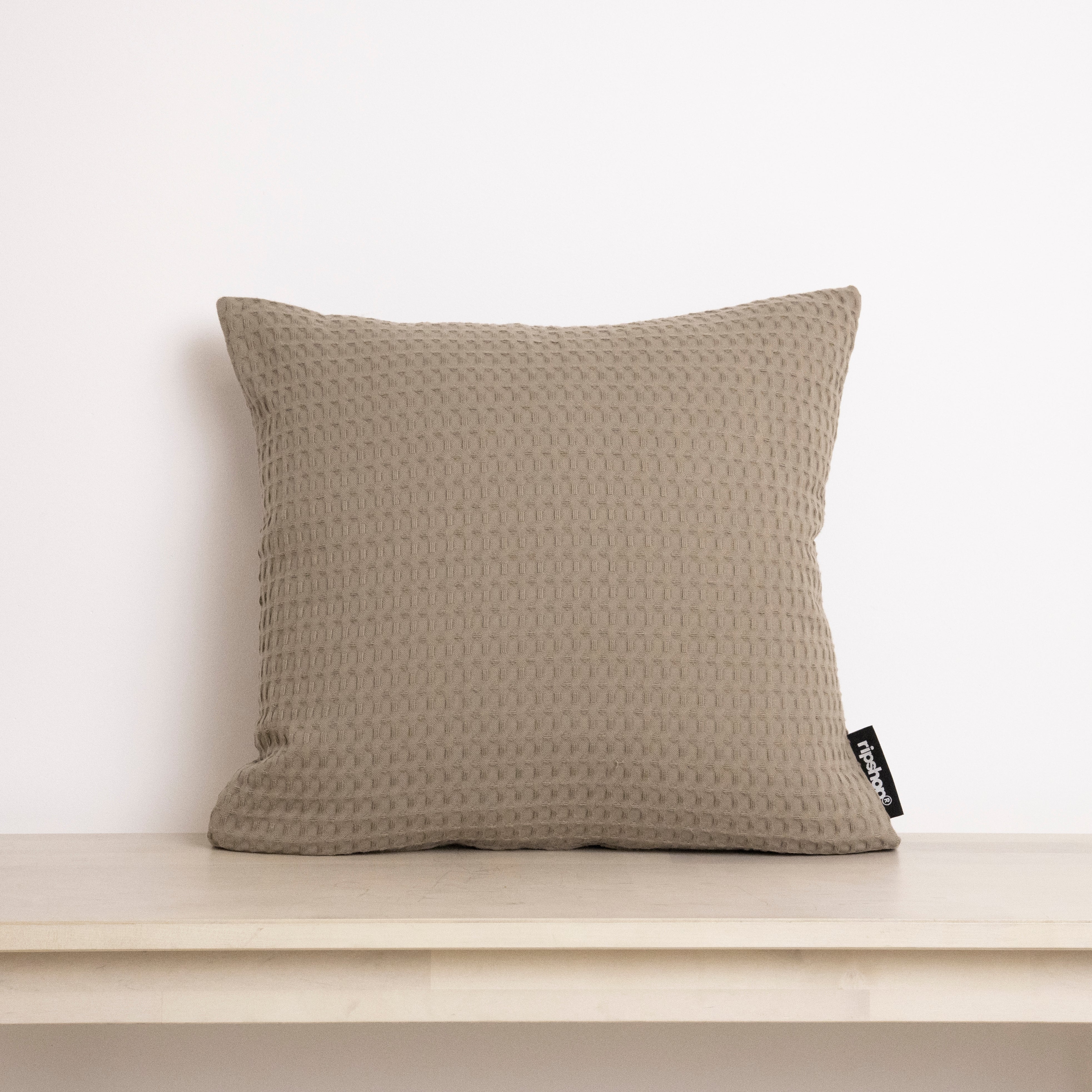 Housse de coussin gaufré 100% coton Noyer