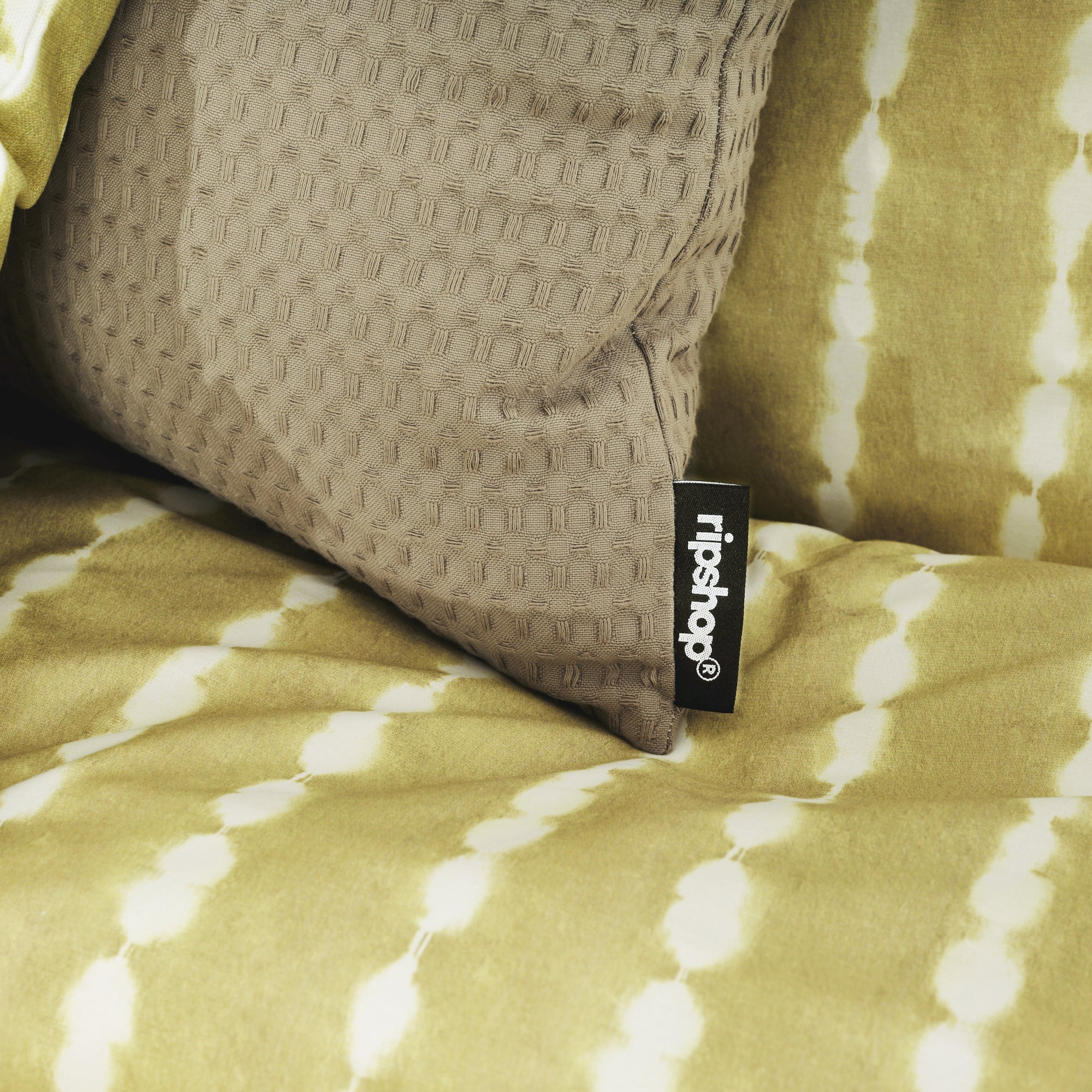 Housse de coussin gaufré 100% coton Noyer