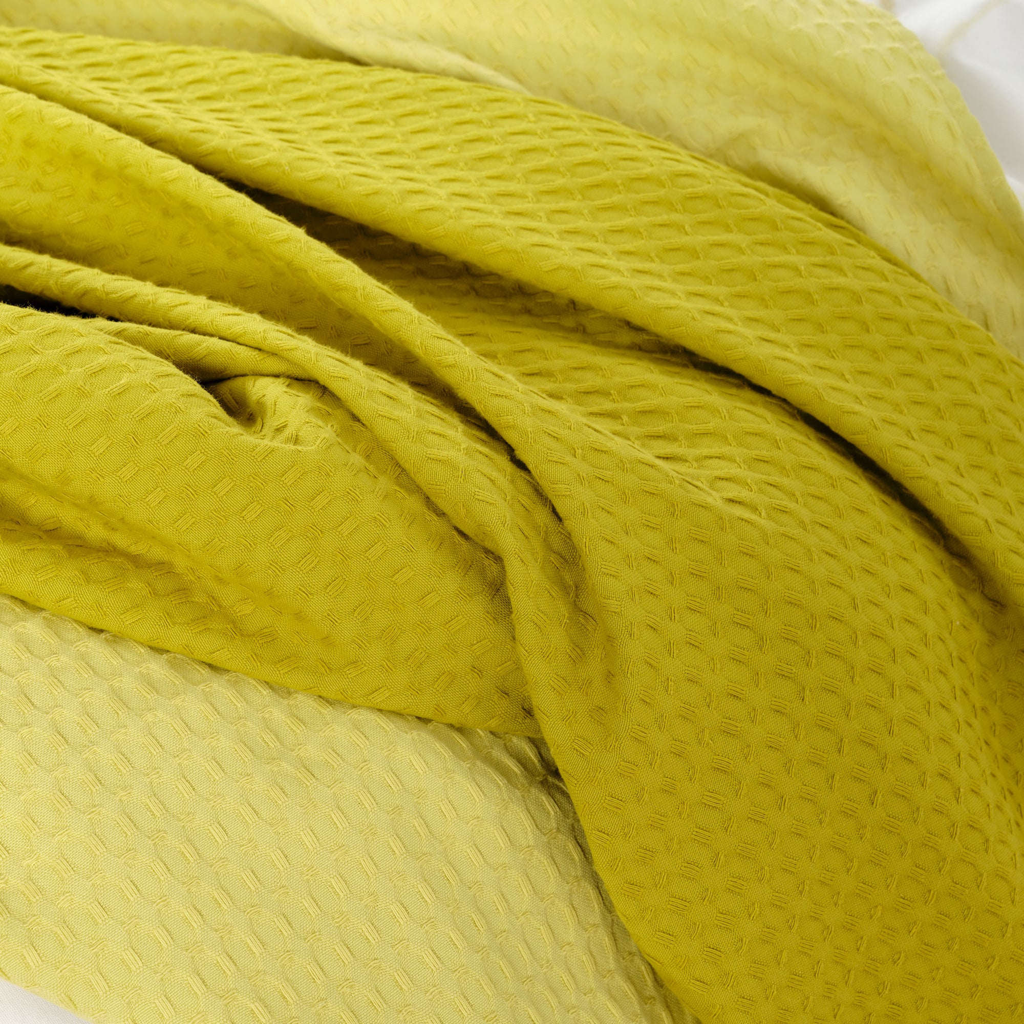 Plaid Waffle 100% Cotton Light Green