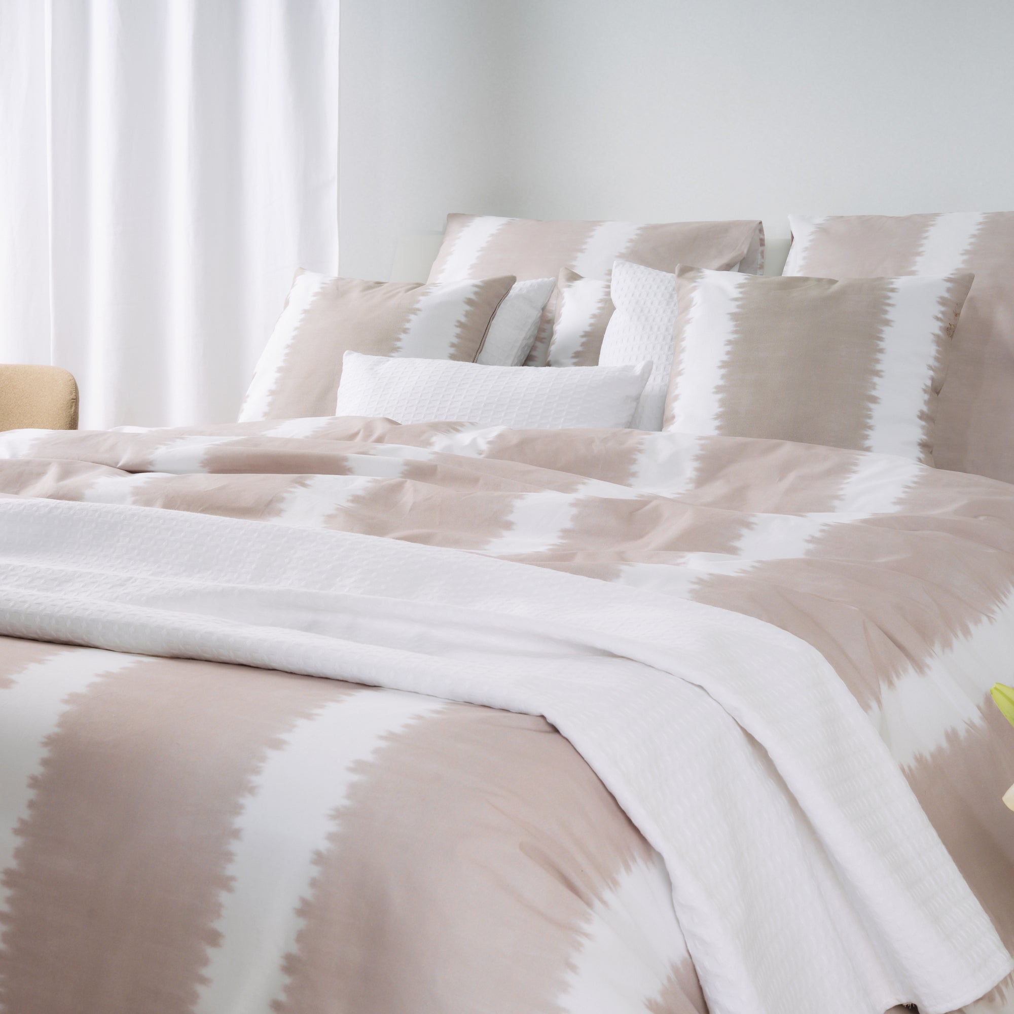 Plaid Waffle 100% cotton Optical white