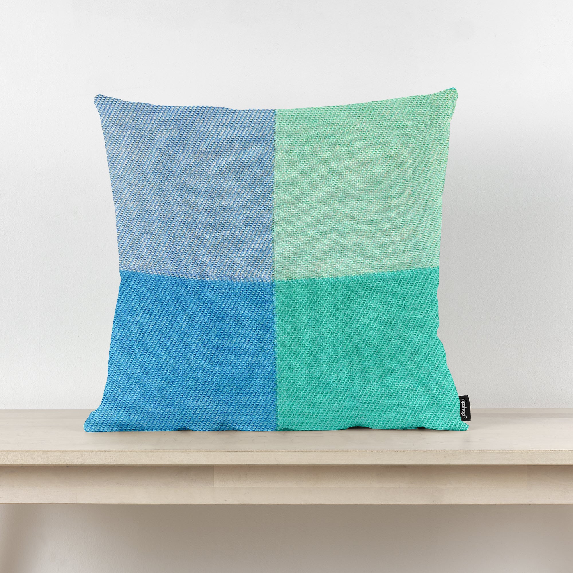 Housse de coussin bleu de bain 45x45 cm