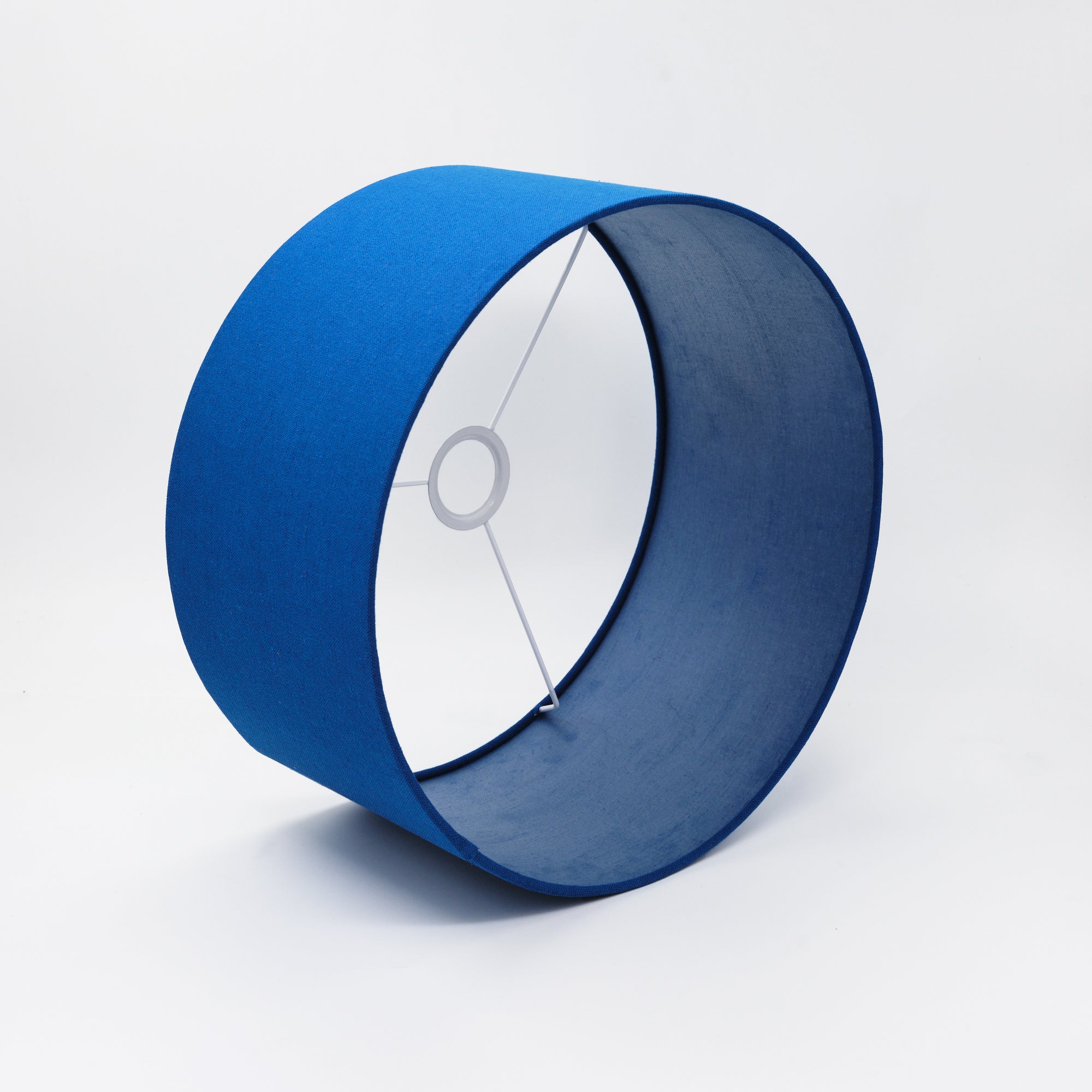 Pantalla lámpara Hand Made lino Azul Cobalto